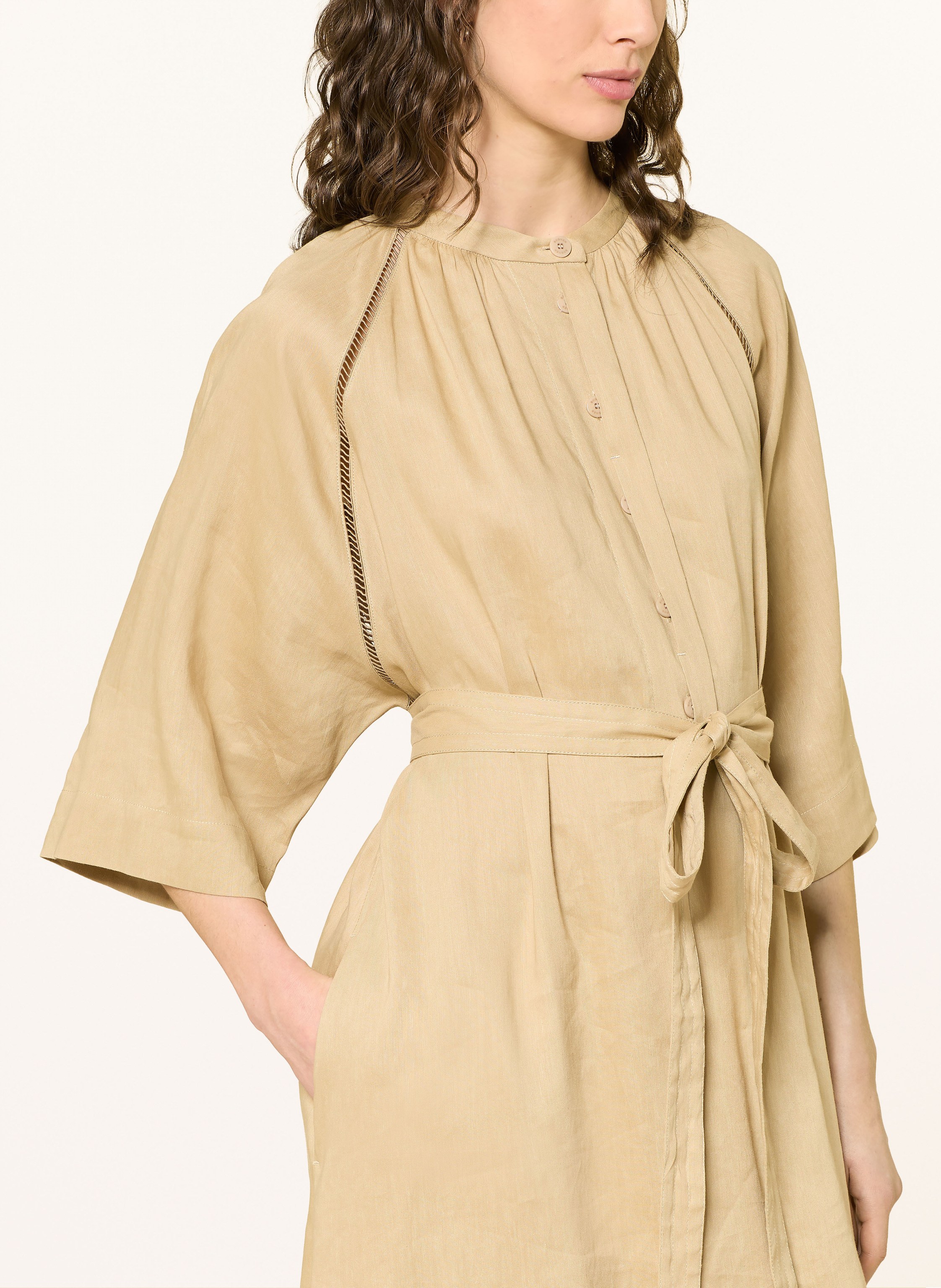 Thumbnail - Bogner Kleid Catelyn Mit Leinen Und 3/4-Arm beige