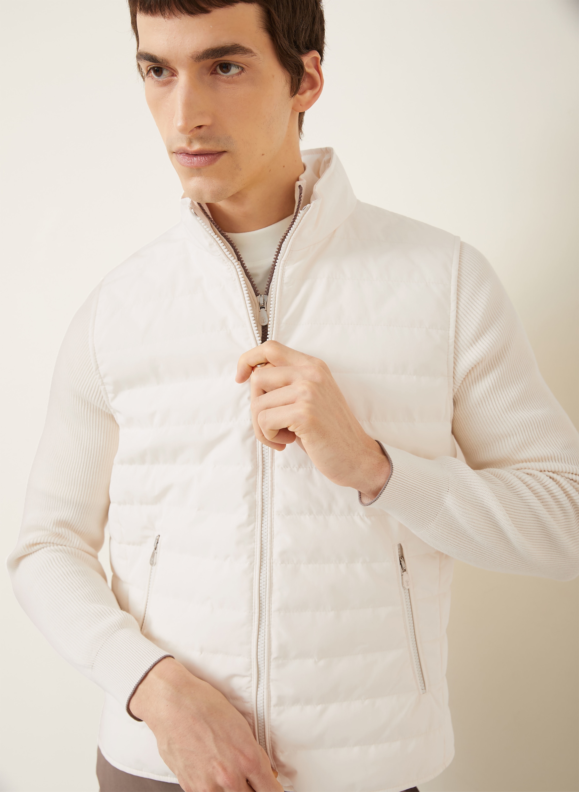 Thumbnail - Brunello Cucinelli Daunenweste weiss