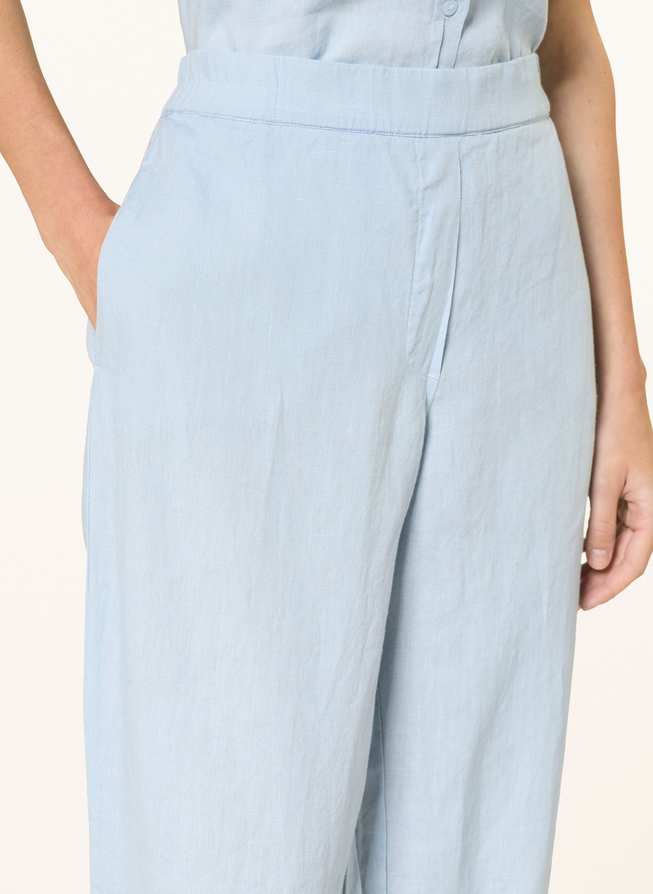 Thumbnail - (The Mercer) N.Y. Marlenehose Aus Leinen blau