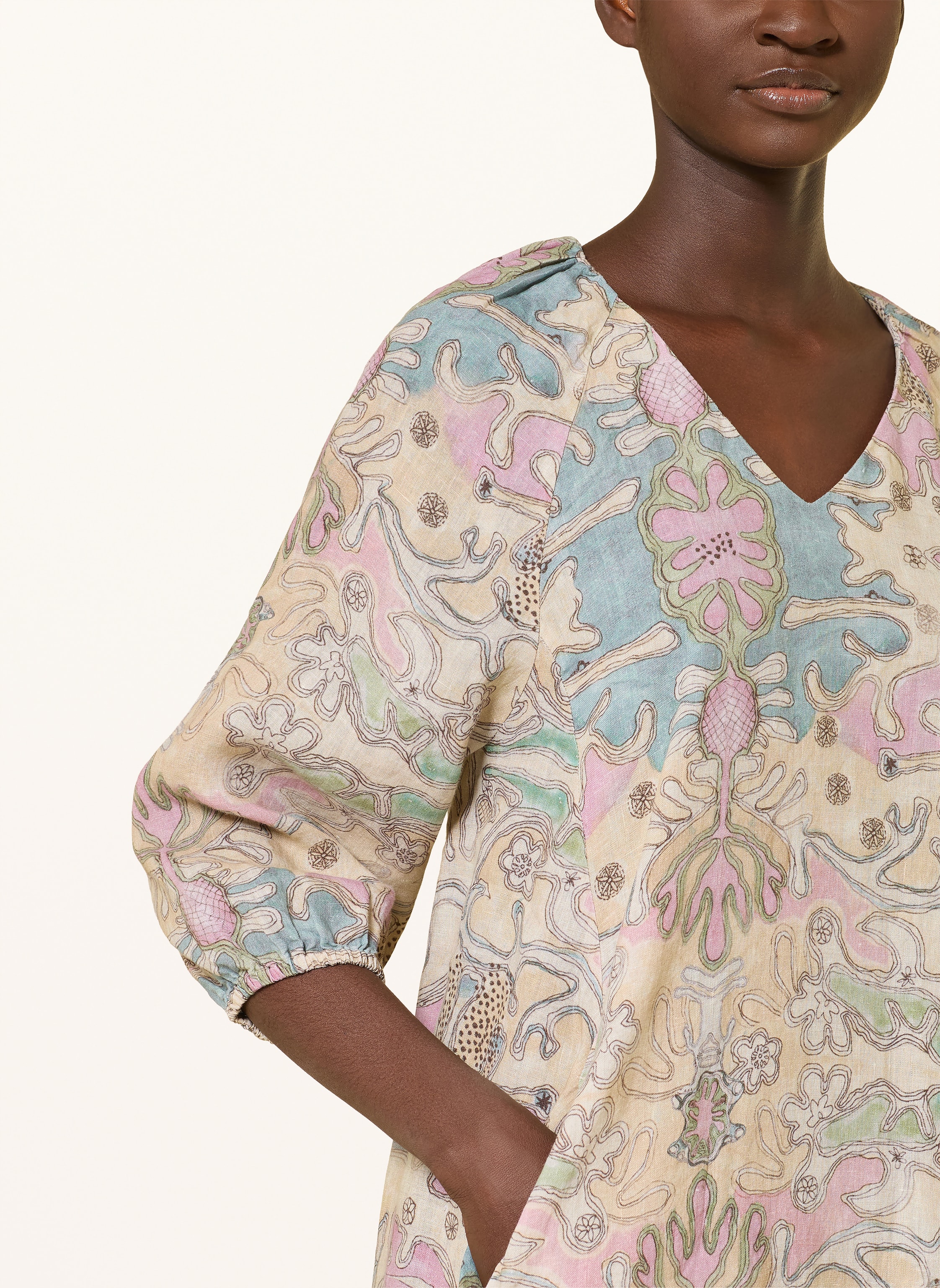 Thumbnail - (The Mercer) N.Y. Leinenkleid Mit 3/4-Arm gelb