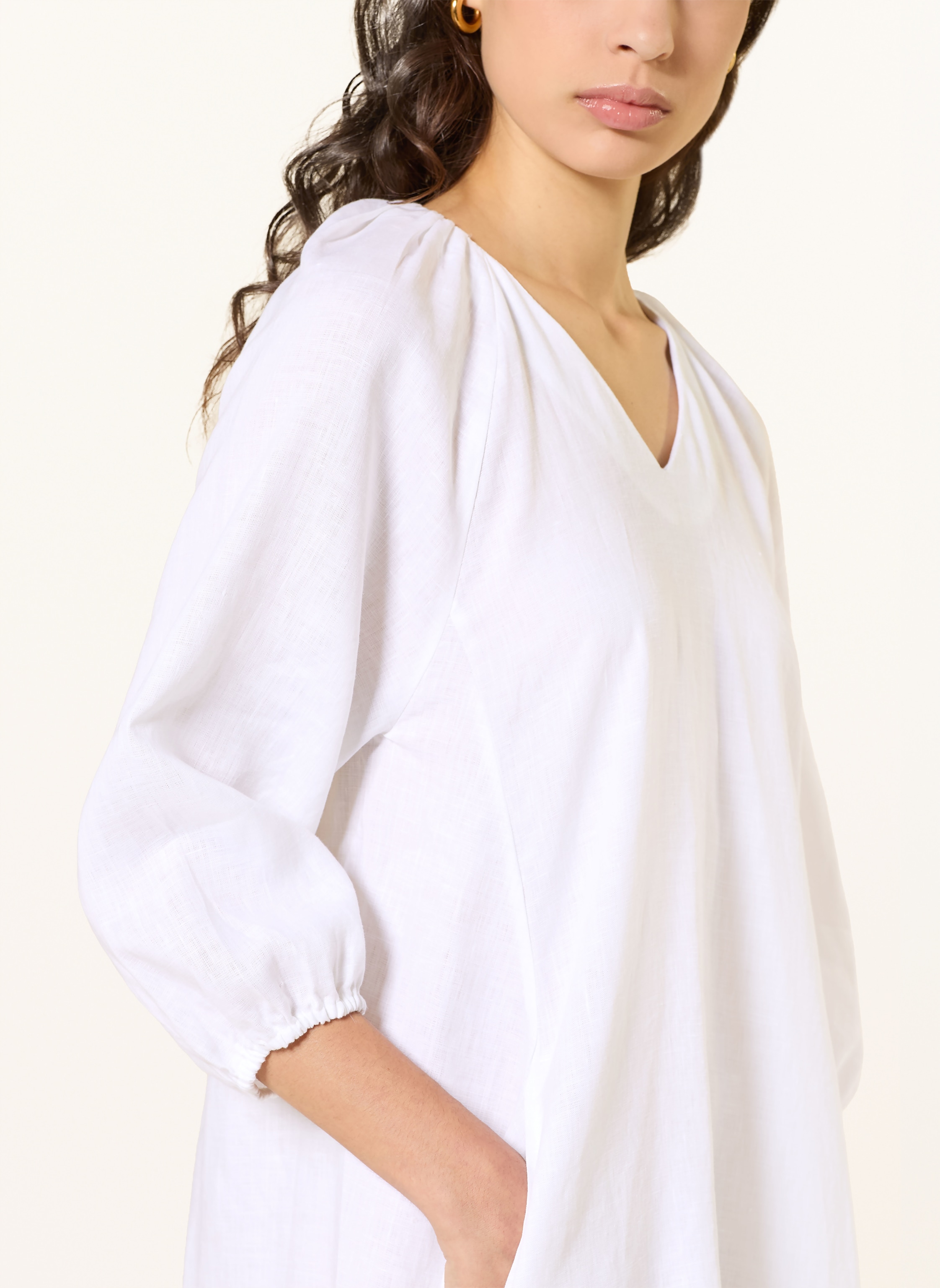 Thumbnail - (The Mercer) N.Y. Leinenkleid Mit 3/4-Arm weiss