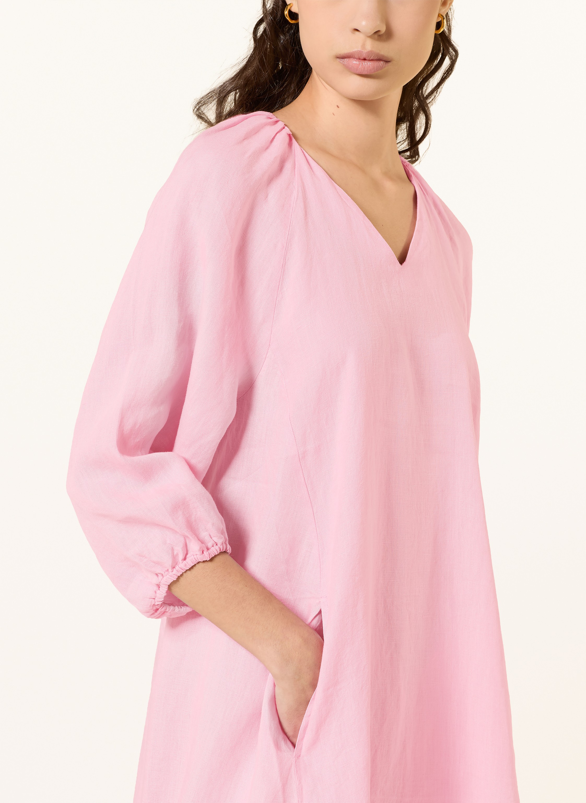 Thumbnail - (The Mercer) N.Y. Leinenkleid Mit 3/4-Arm rosa