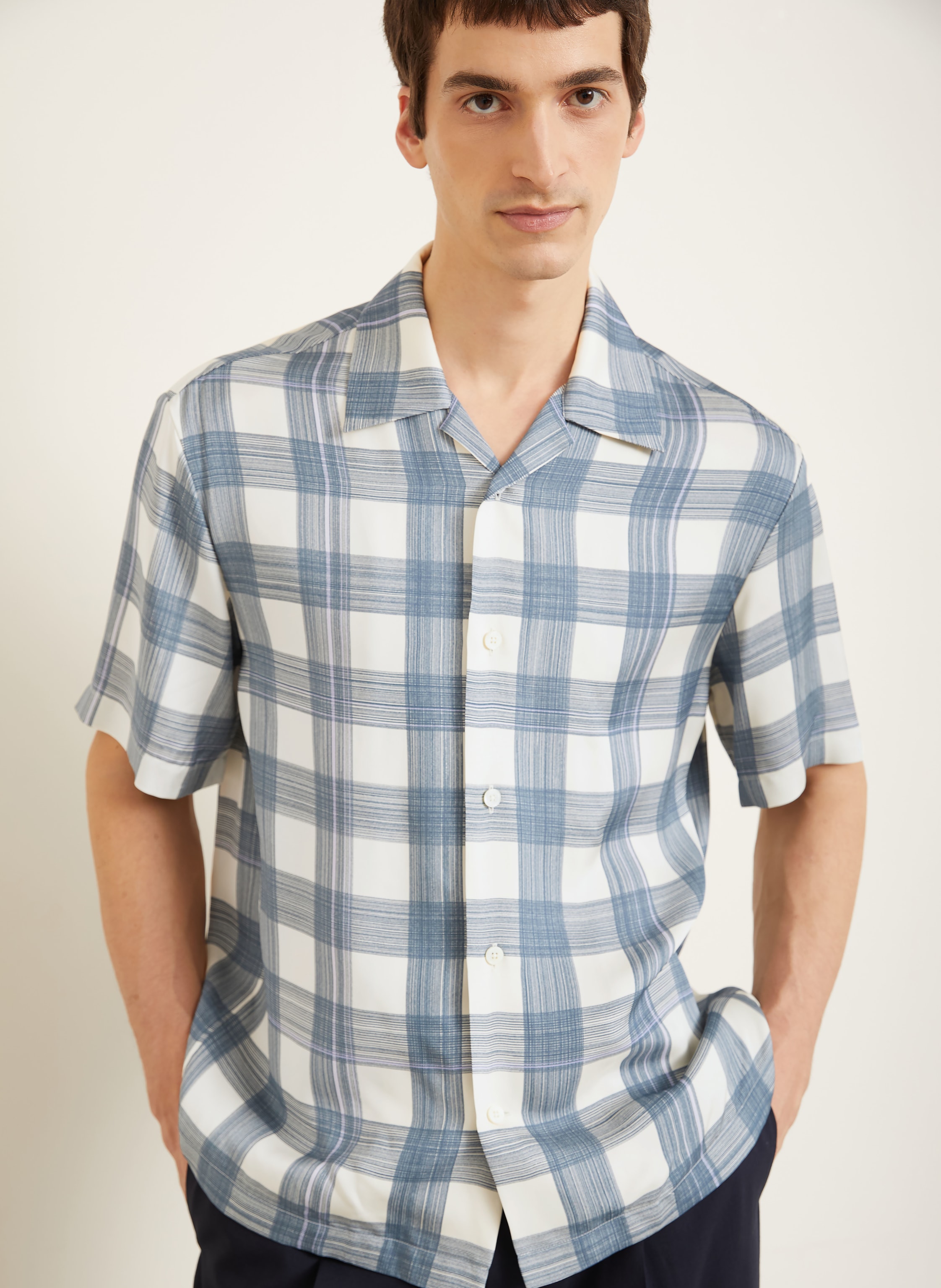 Thumbnail - Jil Sander Resorthemd Comfort Fit Aus Satin blau