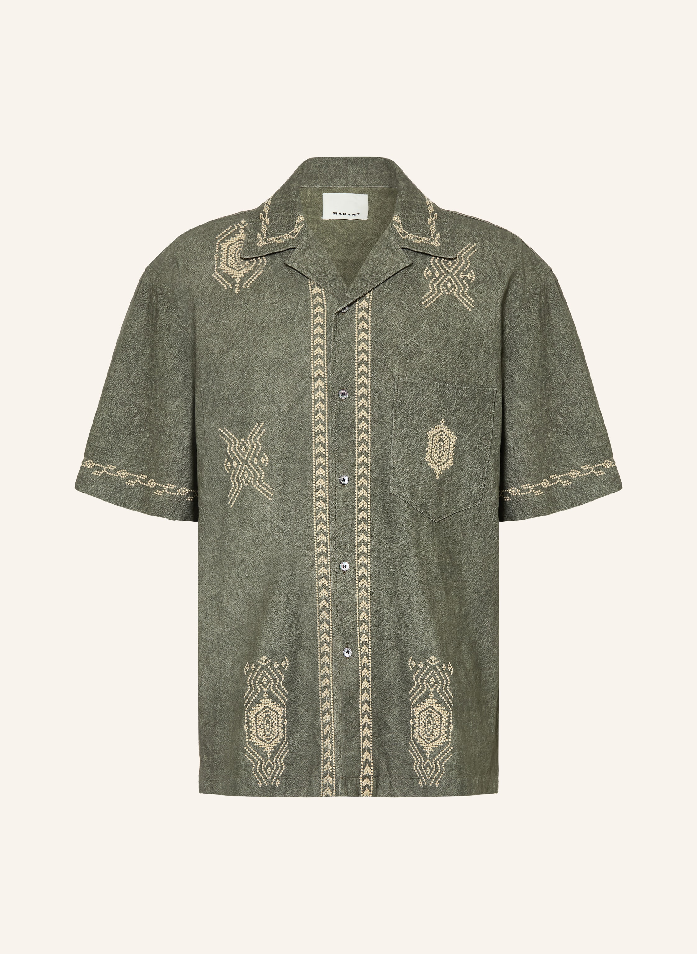 Isabel Marant Isabel Marant Resorthemd Zekim Comfort Fit gruen in KHAKI / CREME
