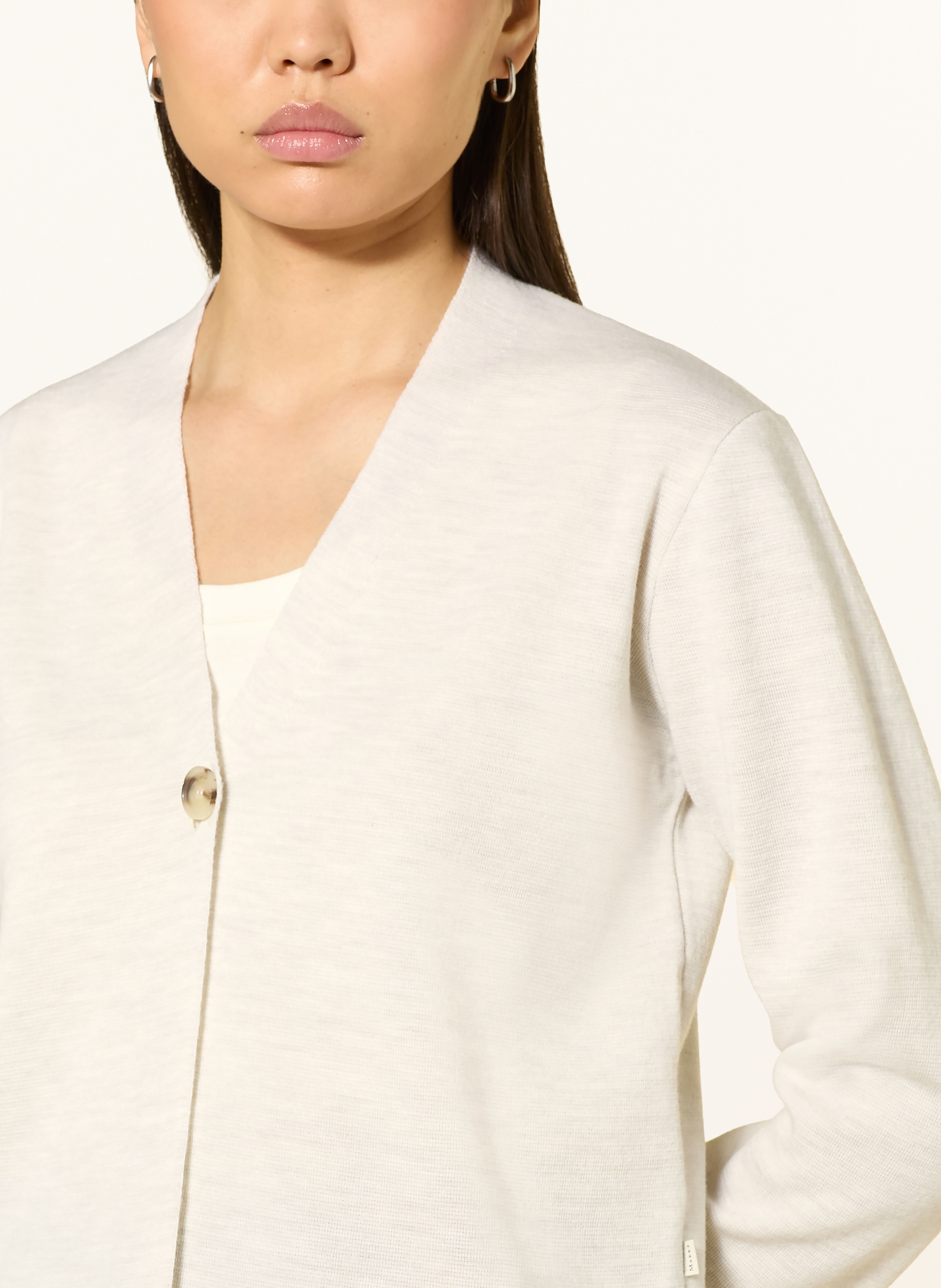 Thumbnail - Maerz Muenchen Strickjacke Aus Merinowolle weiss