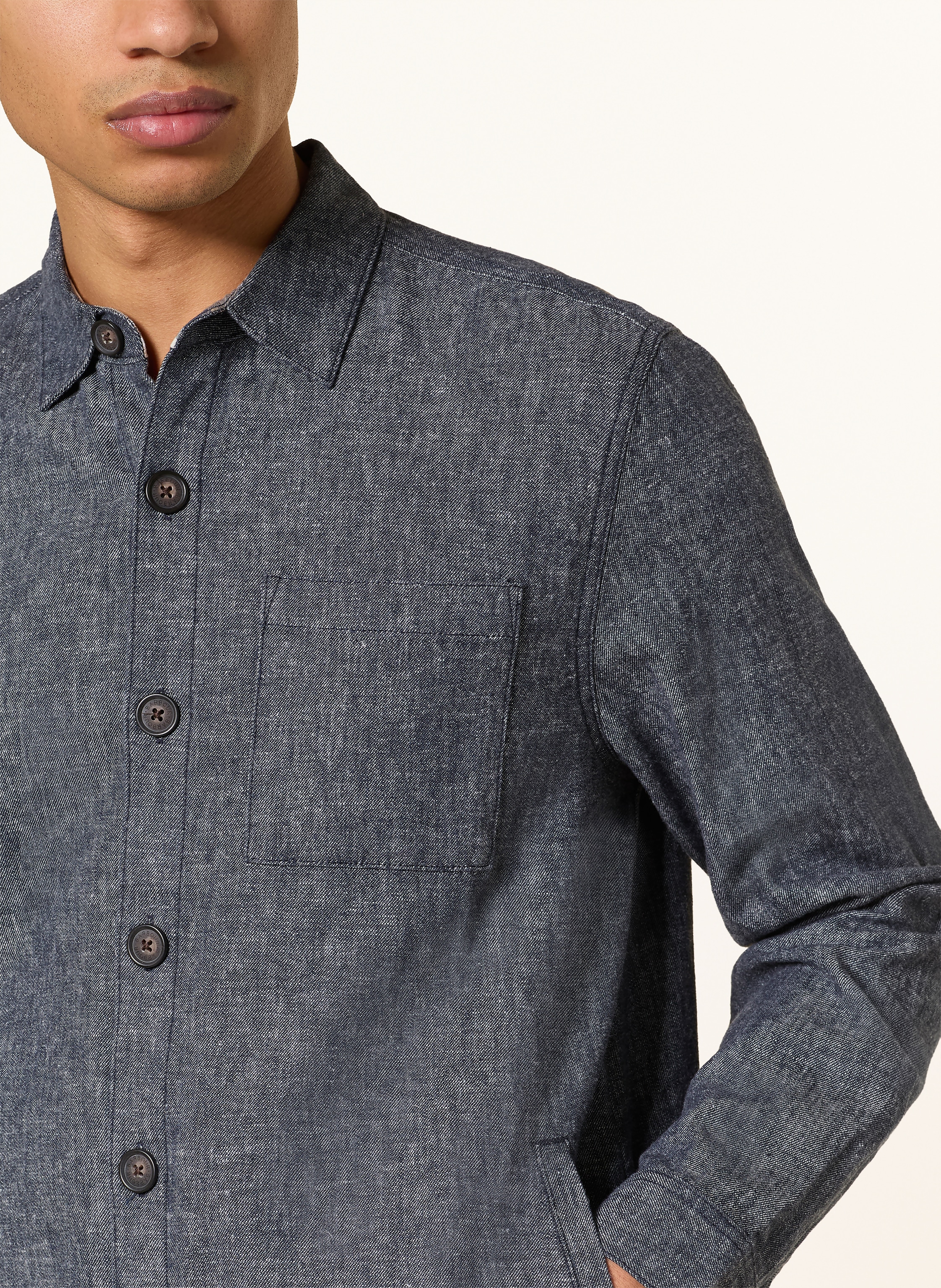 Thumbnail - Barbour Overshirt Stillwater Mit Leinen blau