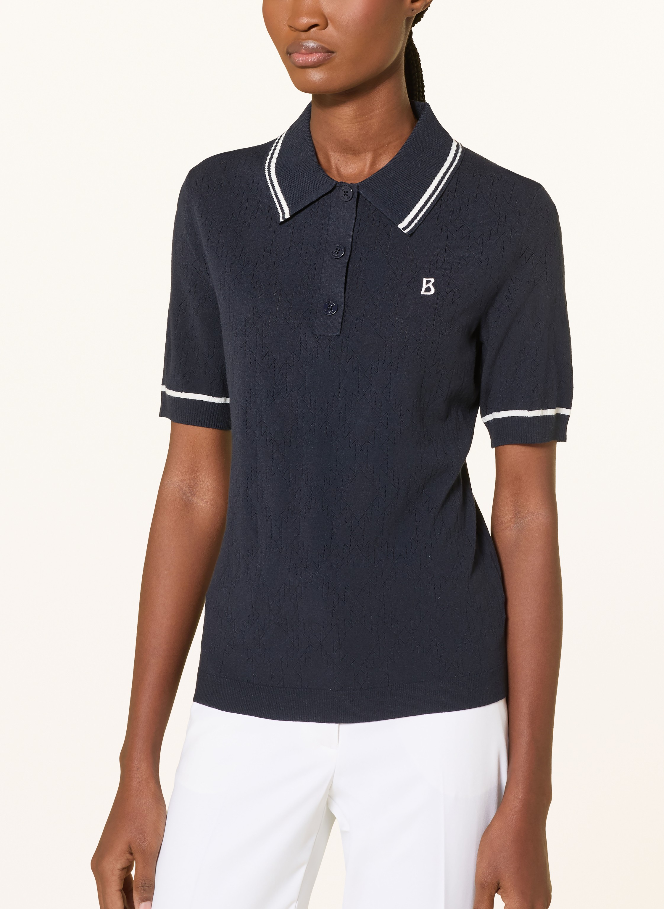 Thumbnail - Bogner Strick-Poloshirt Mandy blau