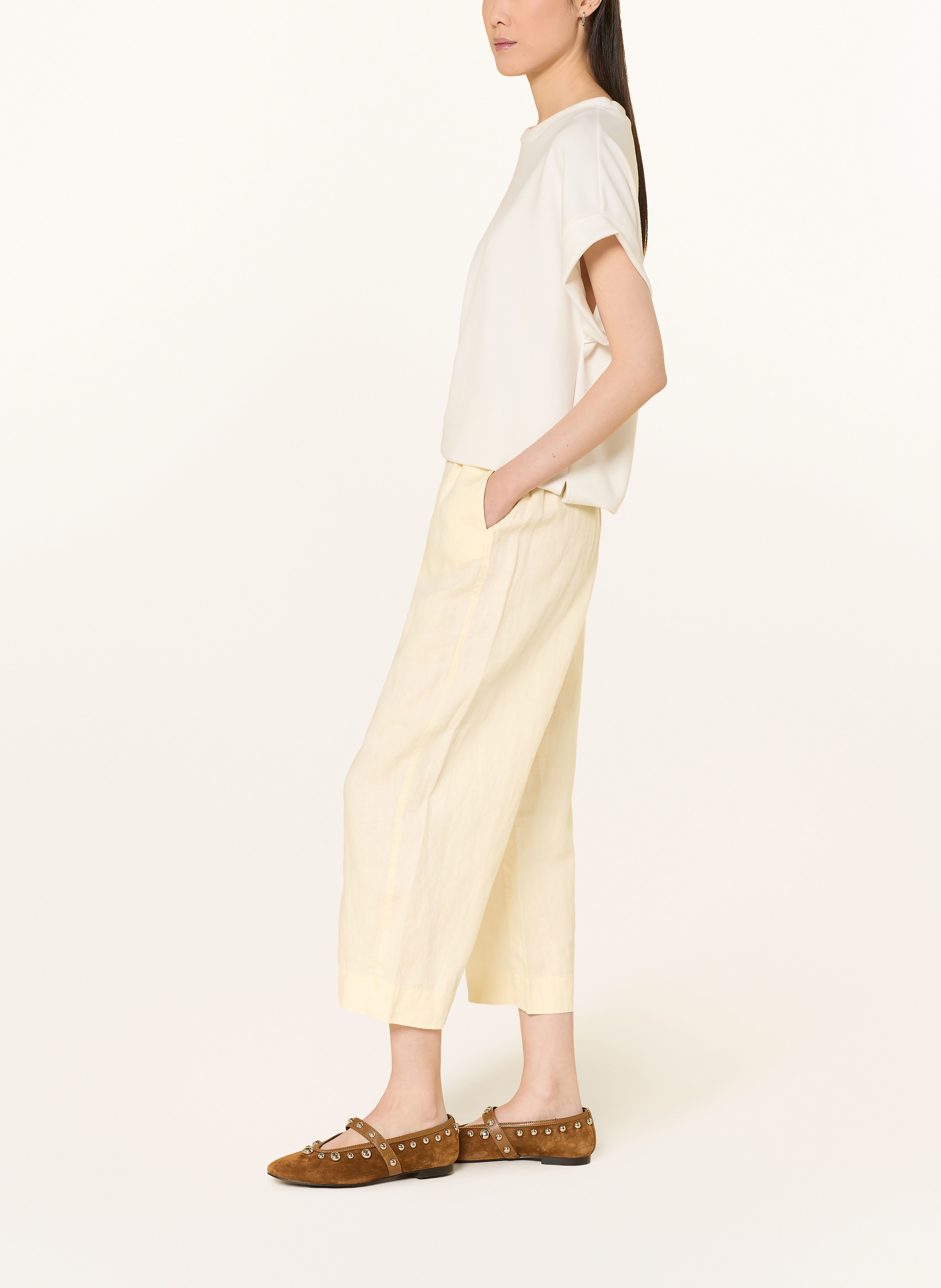 Thumbnail - Yerse Leinen-Culotte Rita weiss