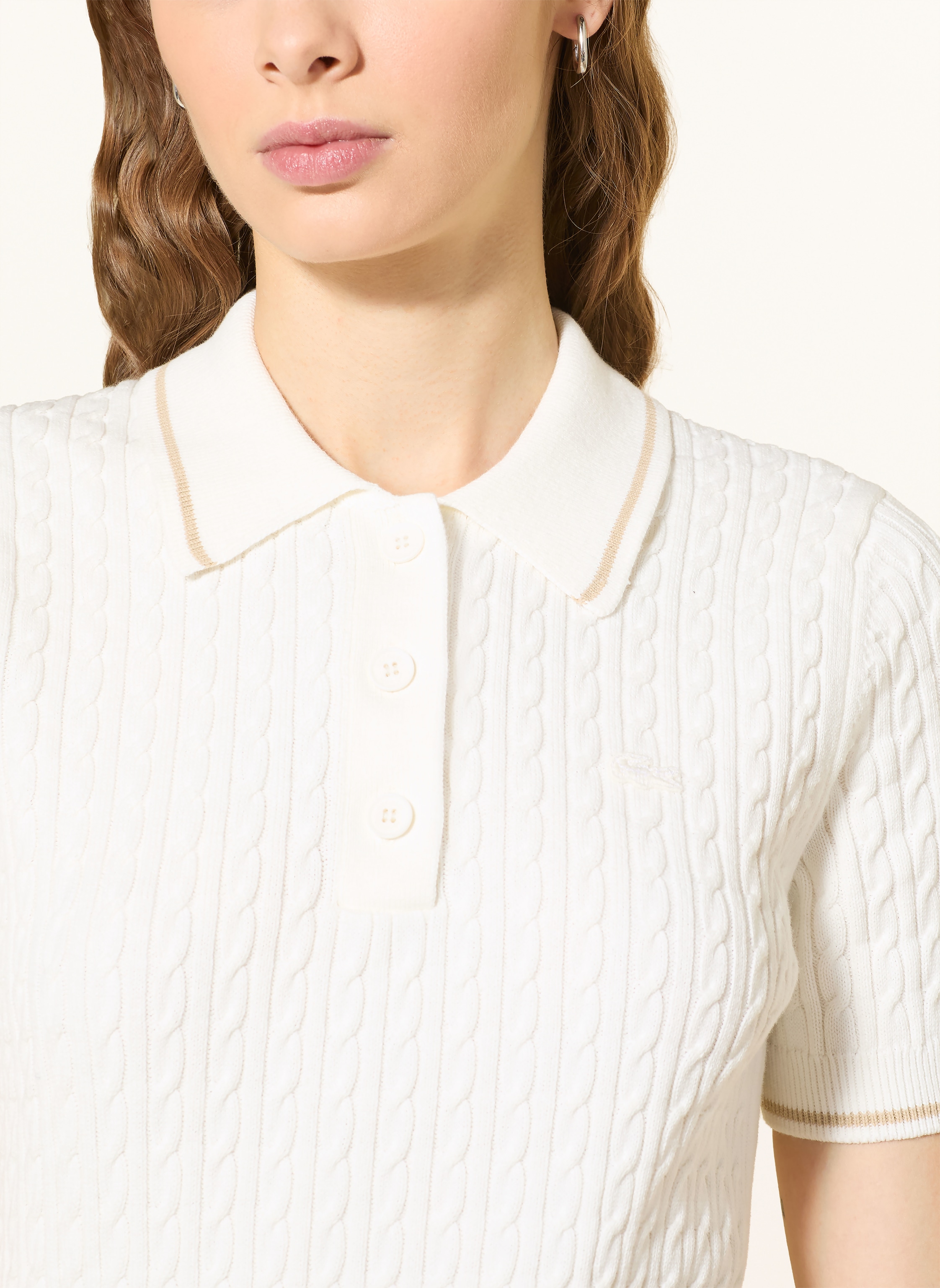 Thumbnail - Lacoste Strick-Poloshirt weiss