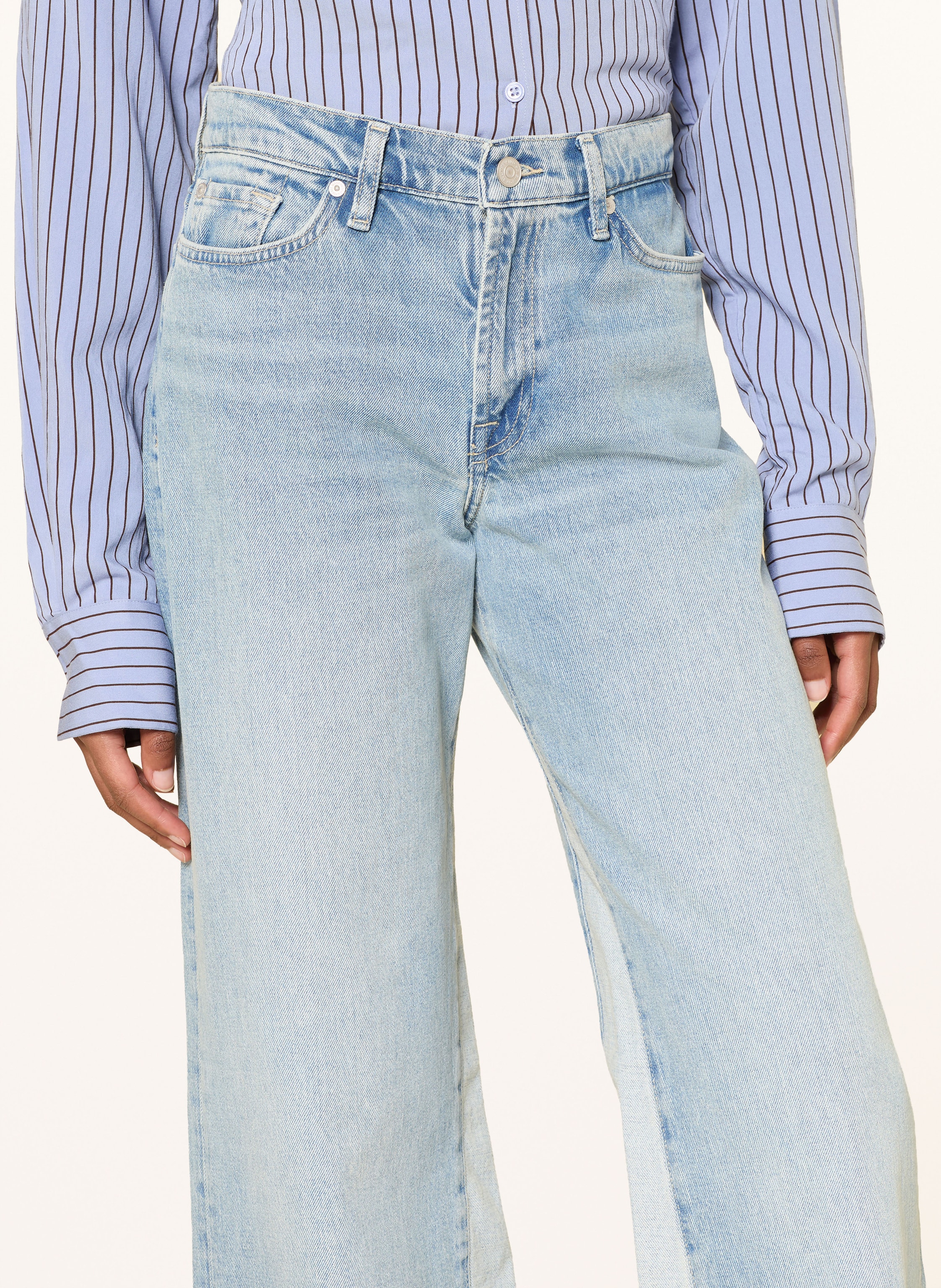 Thumbnail - 7 For All Mankind Wide Leg Jeans Panelled Lotta blau