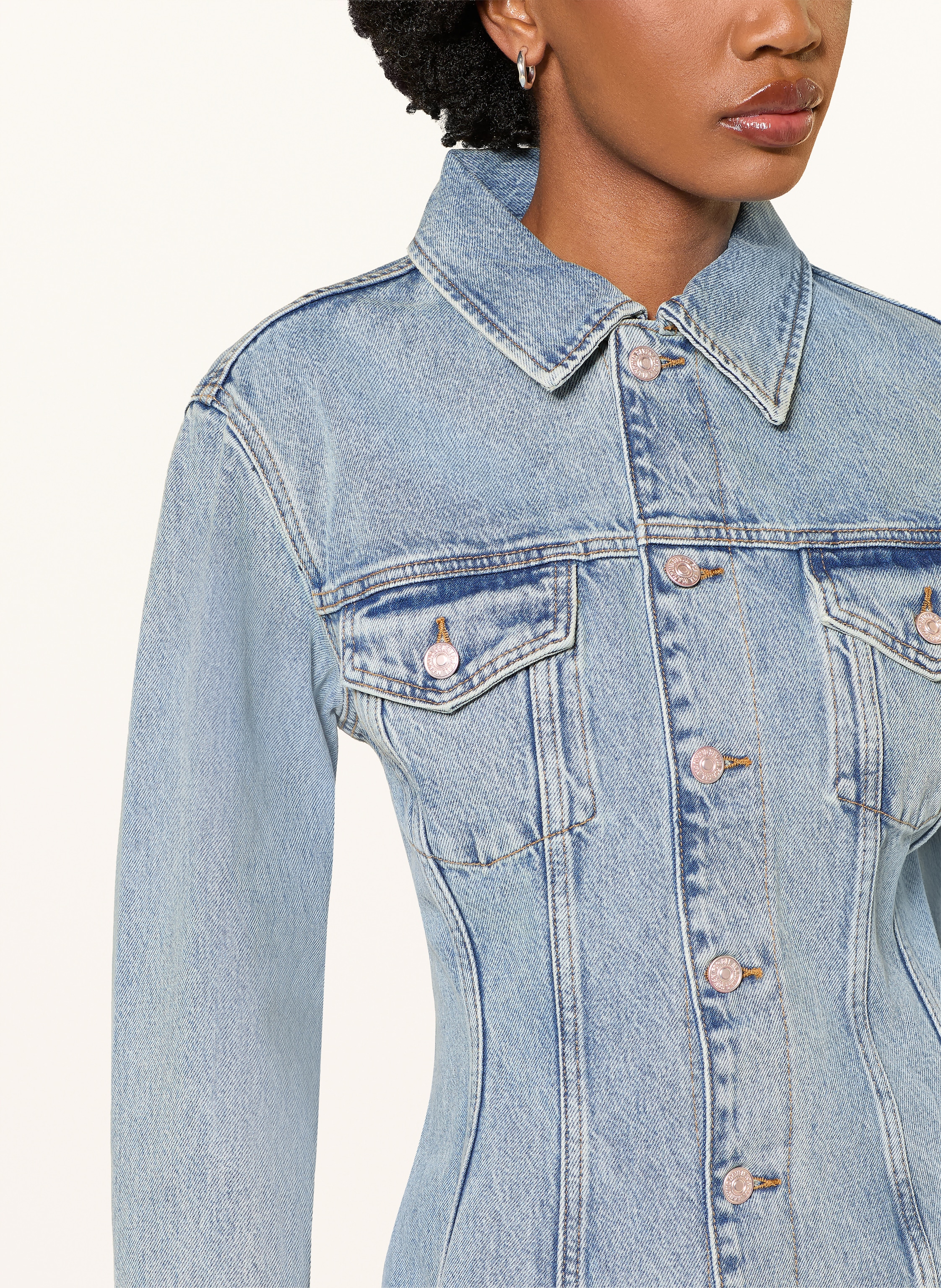 Thumbnail - 7 For All Mankind Jeansjacke Cinched Trucker blau