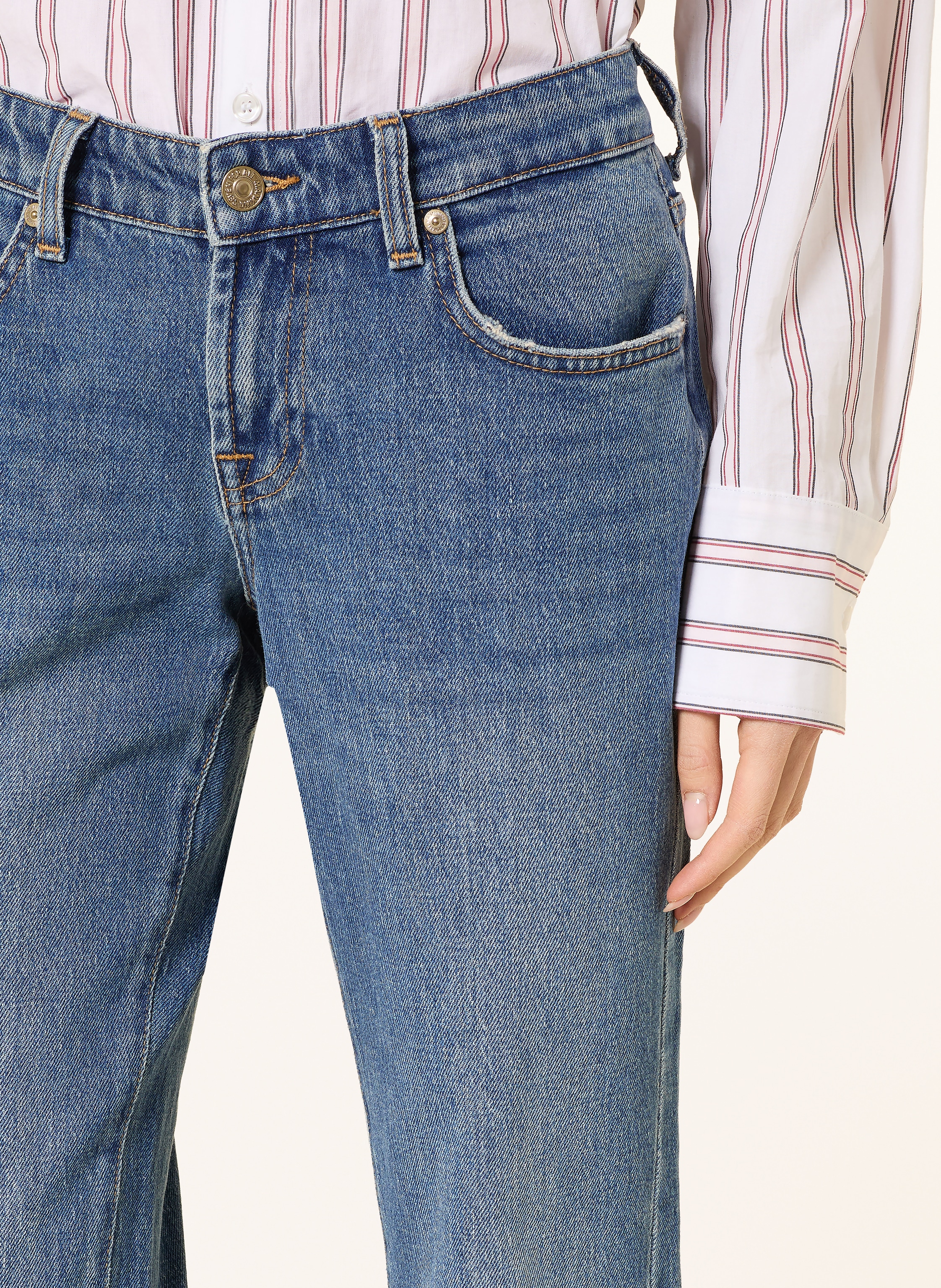 Thumbnail - 7 For All Mankind Straight Jeans Low Cigarette blau