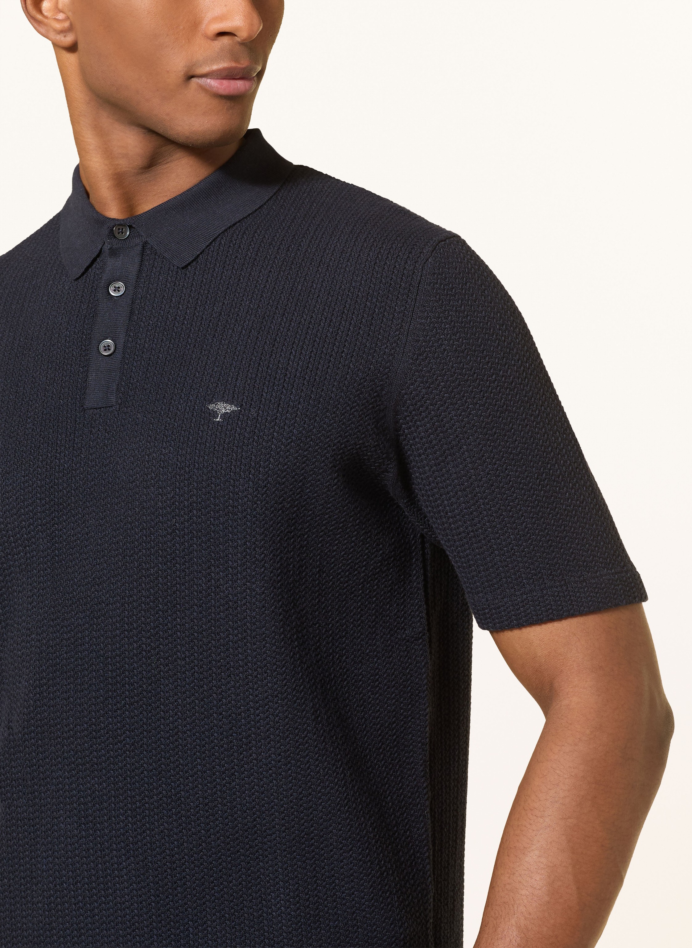 Thumbnail - Fynch-Hatton Strick-Poloshirt blau