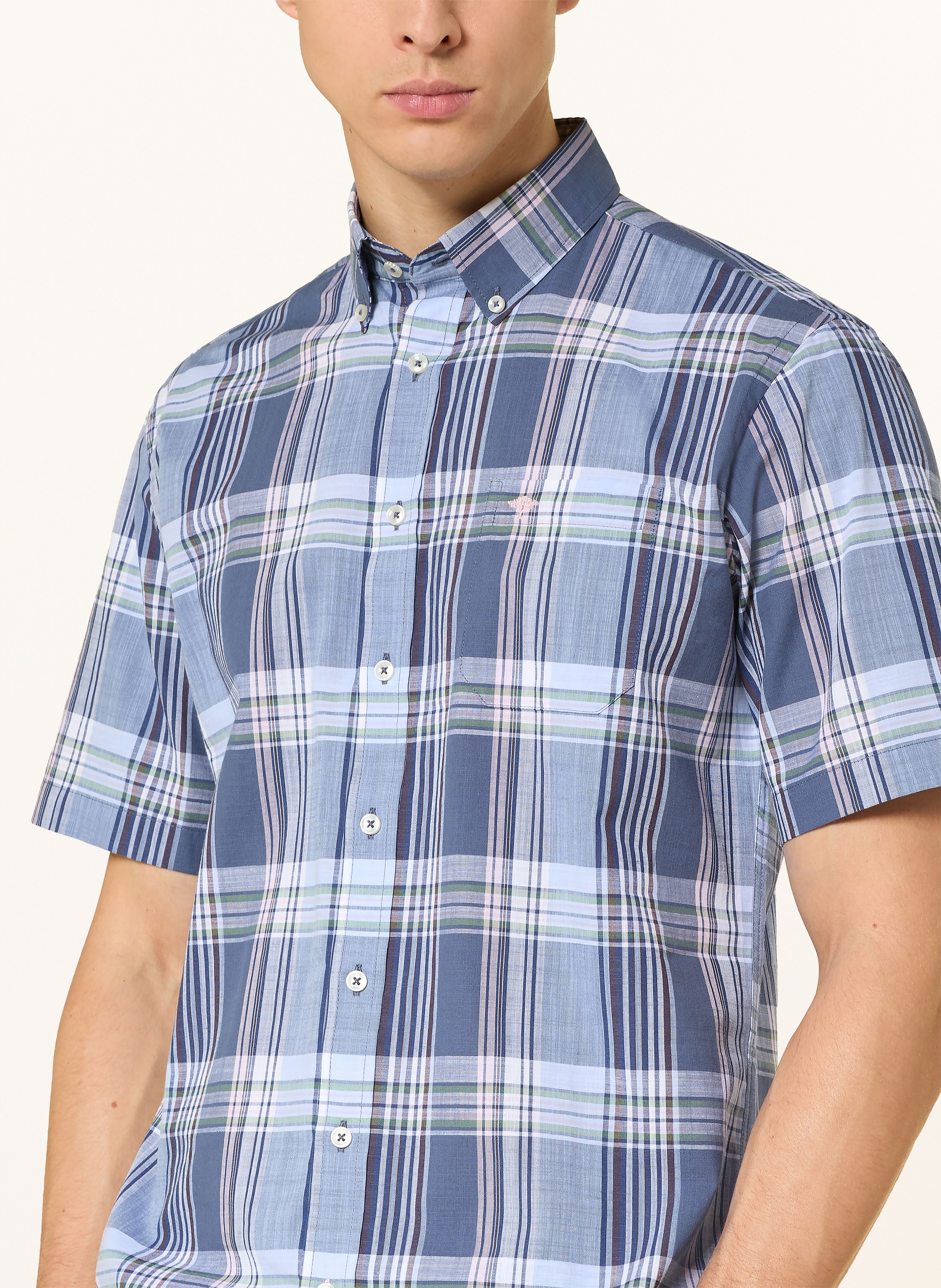 Thumbnail - Fynch-Hatton Kurzarm-Hemd Regular Fit blau