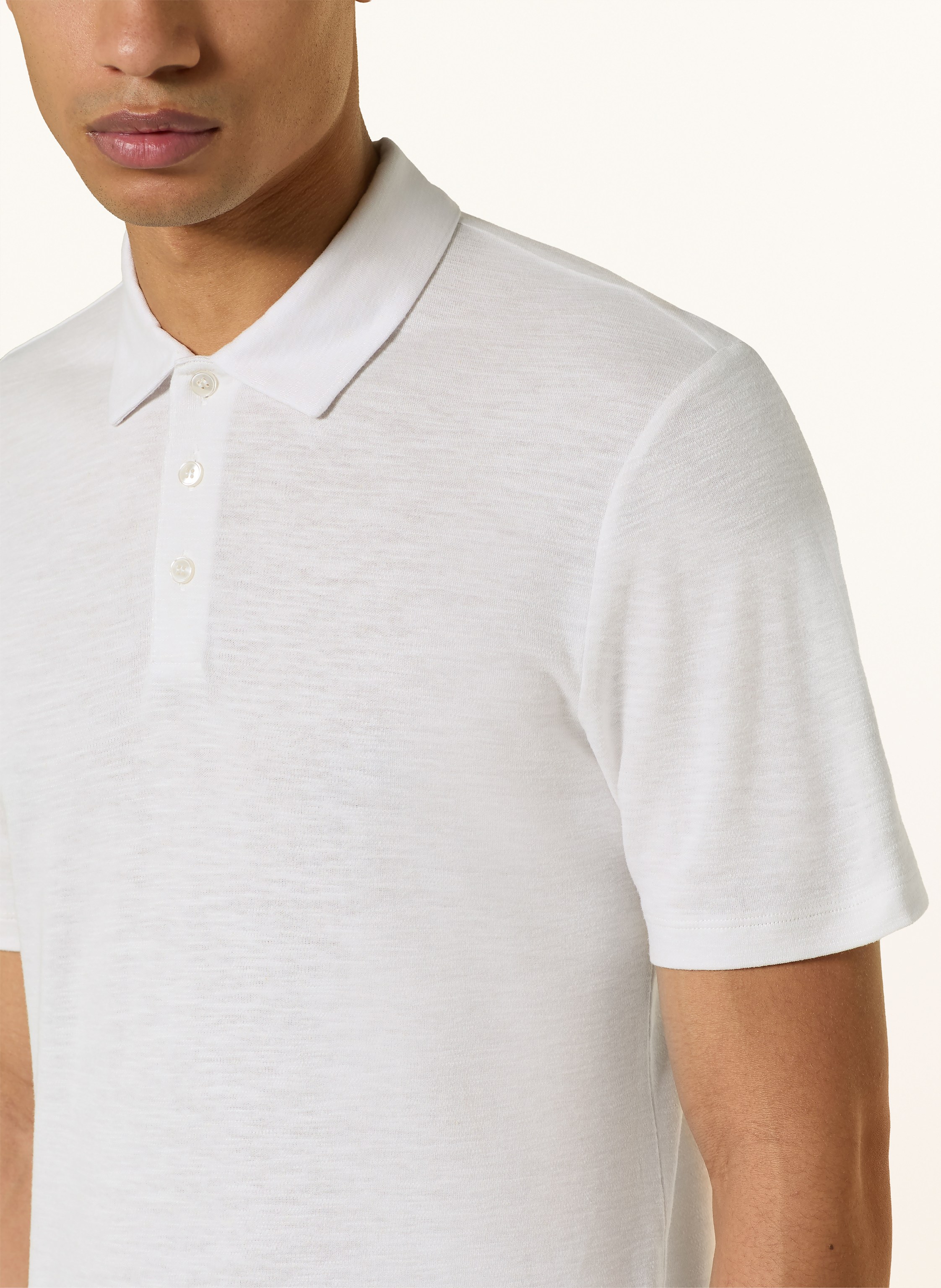 Thumbnail - Hugo Jersey-Poloshirt Dulinen Slim Fit Mit Leinen weiss