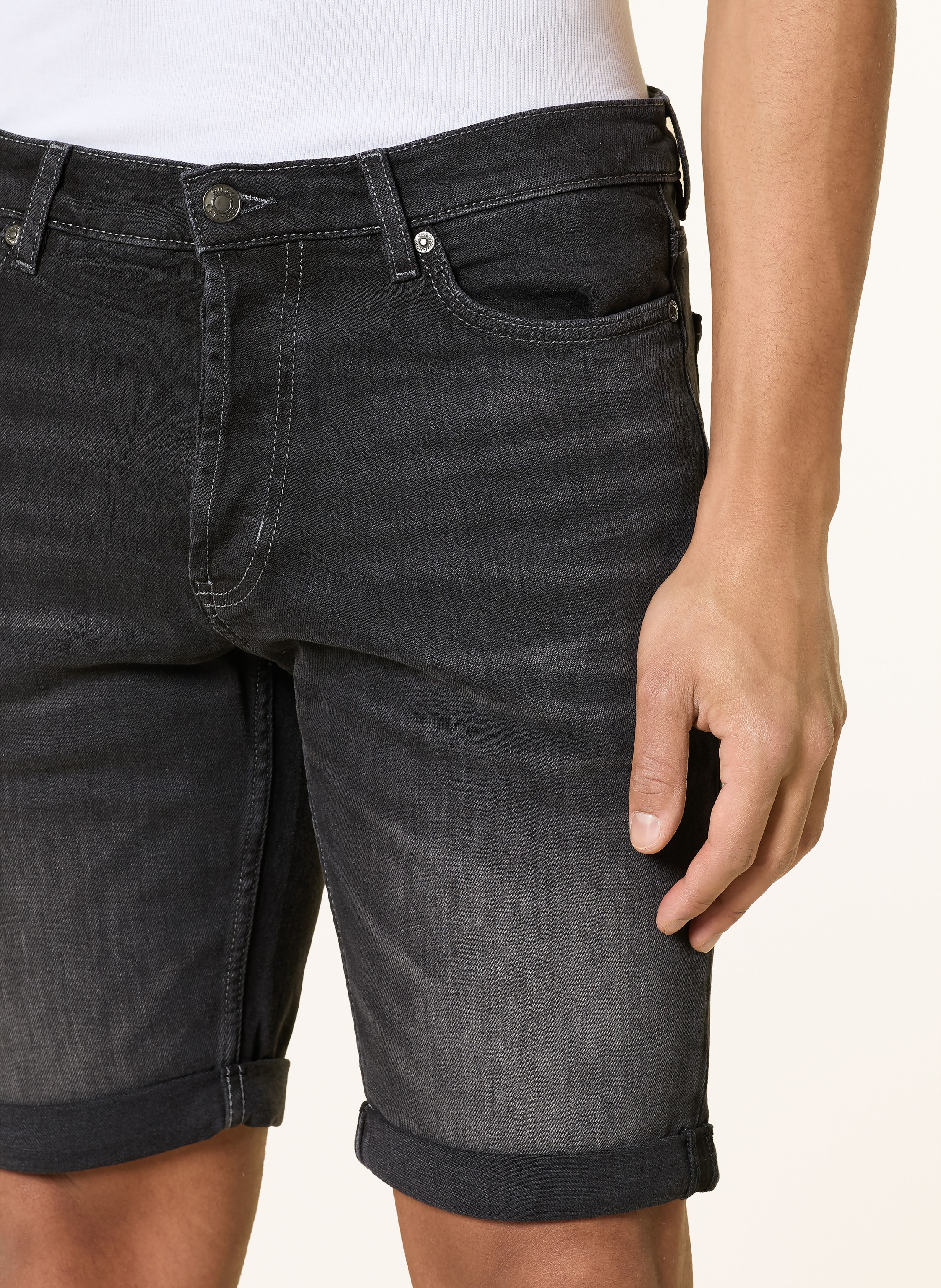 Thumbnail - Hugo Jeansshorts 634 Tapered Fit grau