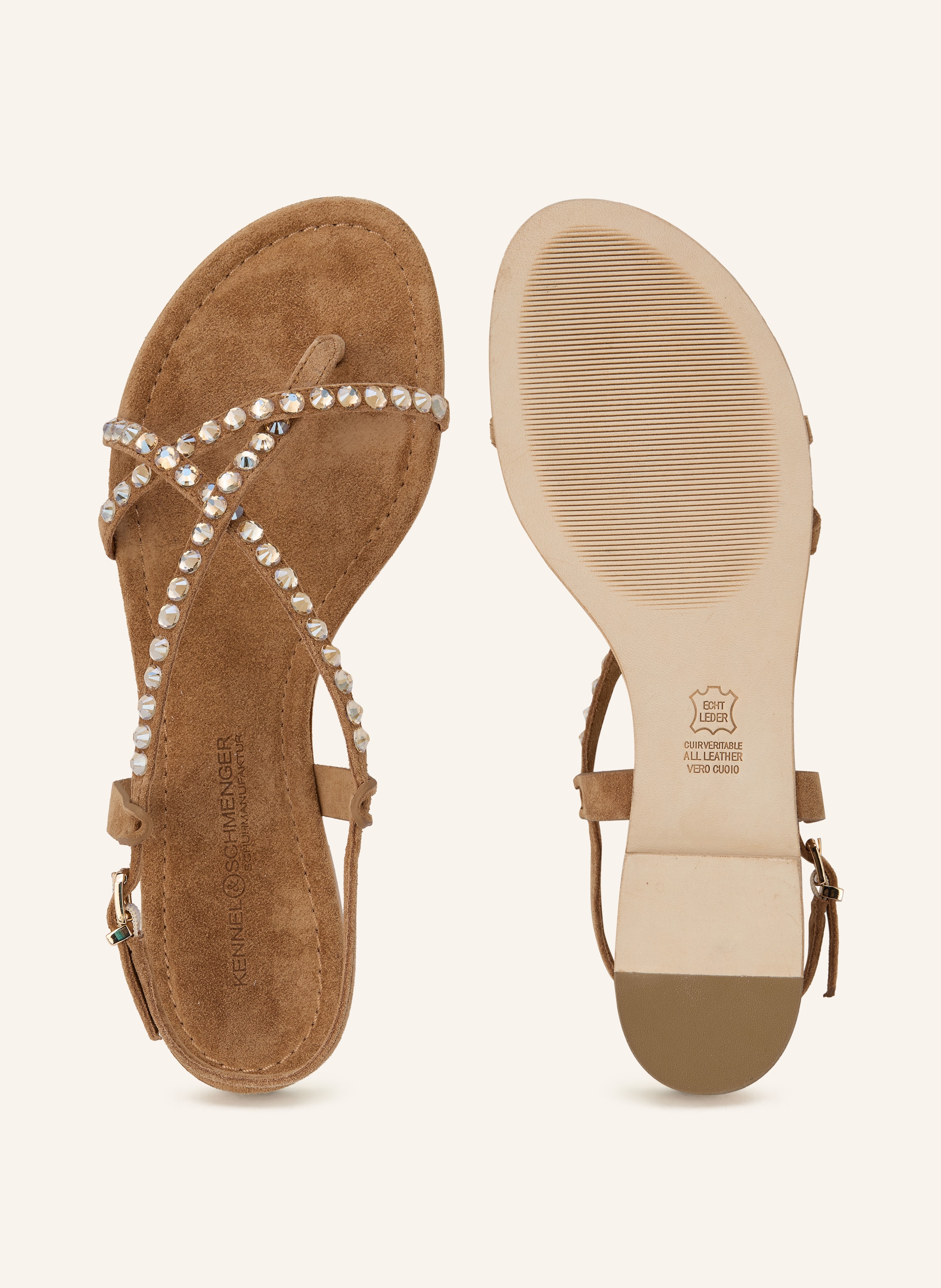 Thumbnail - Kennel & Schmenger Zehentrenner Elle Mit Schmucksteinen beige