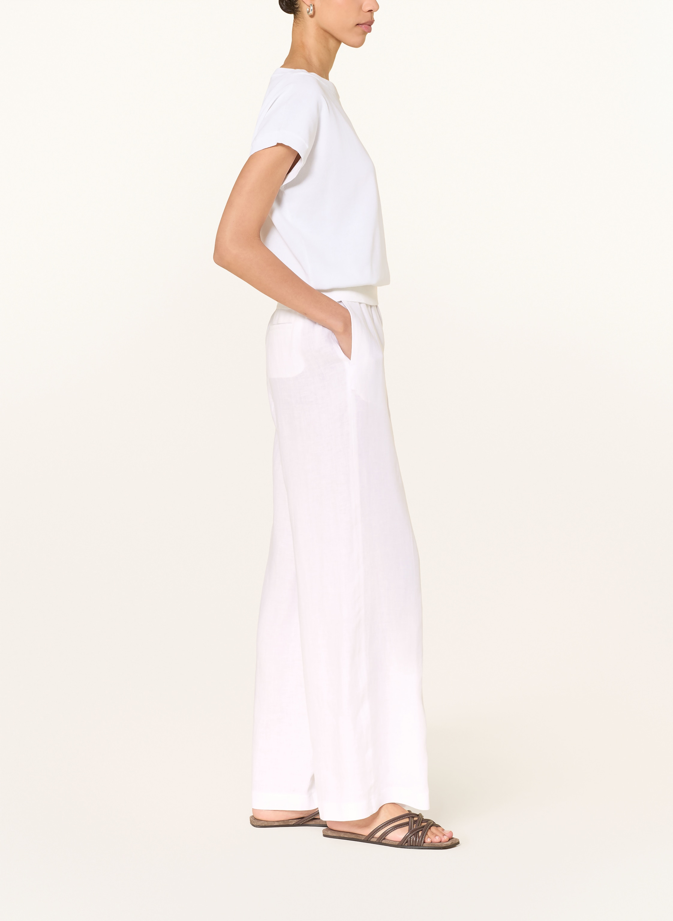 Thumbnail - Peserico Marlenehose Aus Leinen weiss