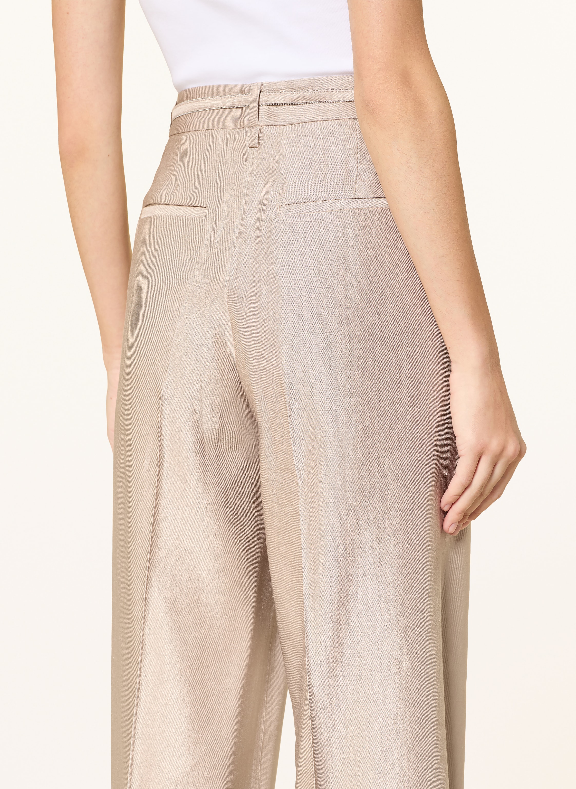 Thumbnail - Peserico Marlenehose Mit Leinen beige