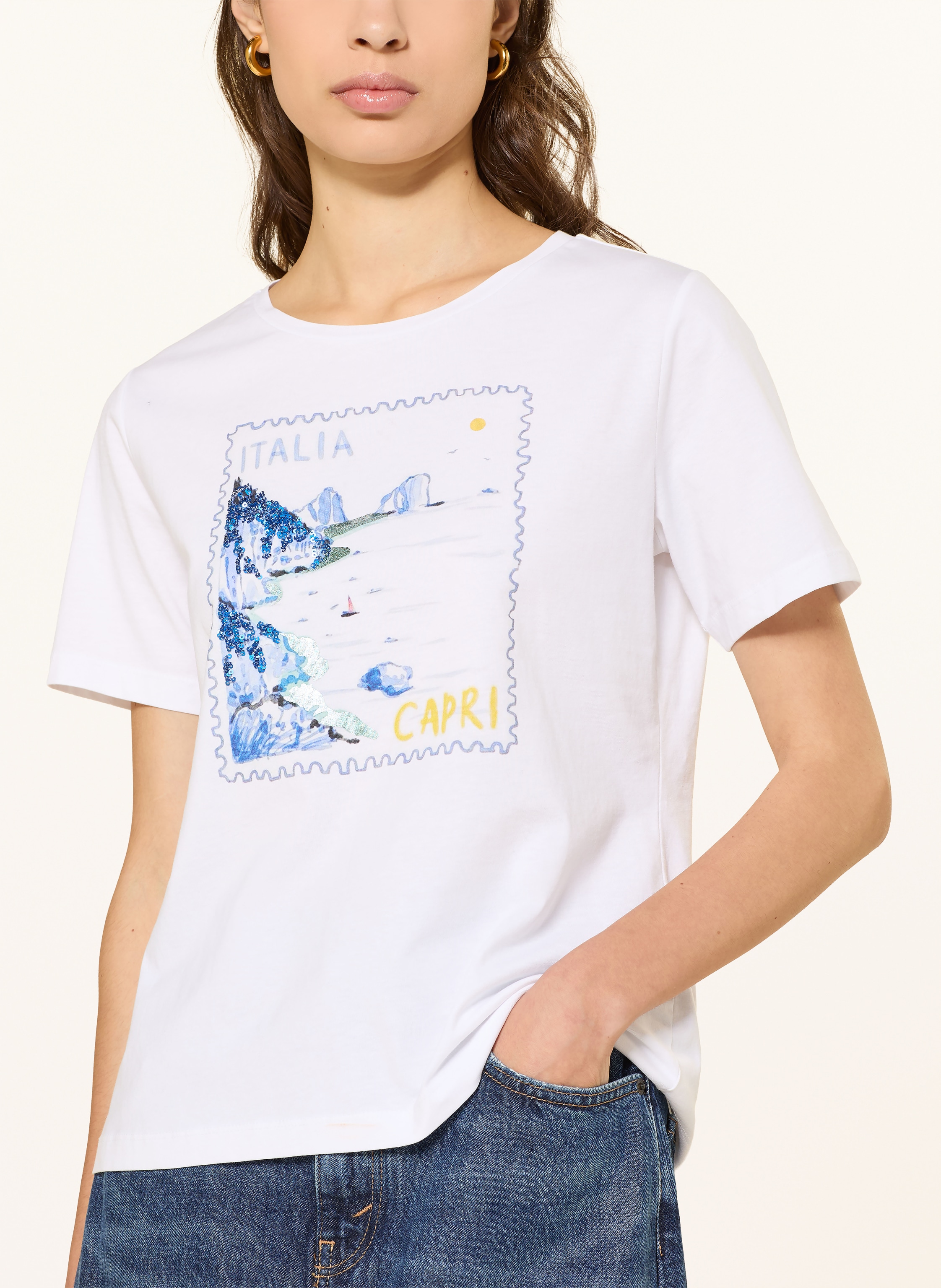 Thumbnail - Lilienfels T-Shirt Mit Pailletten weiss