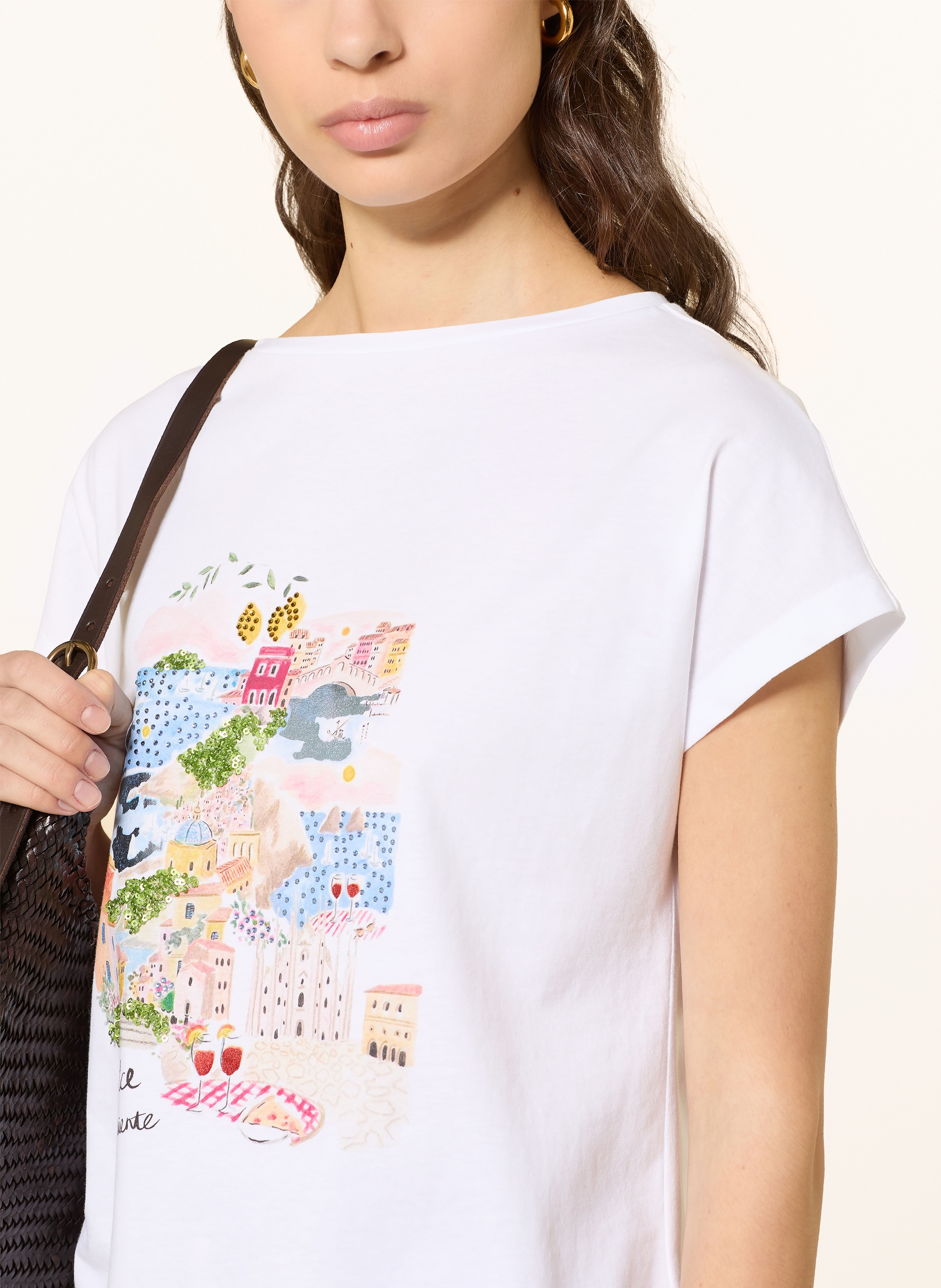 Thumbnail - Lilienfels T-Shirt Mit Schmucksteinen Und Pailletten weiss