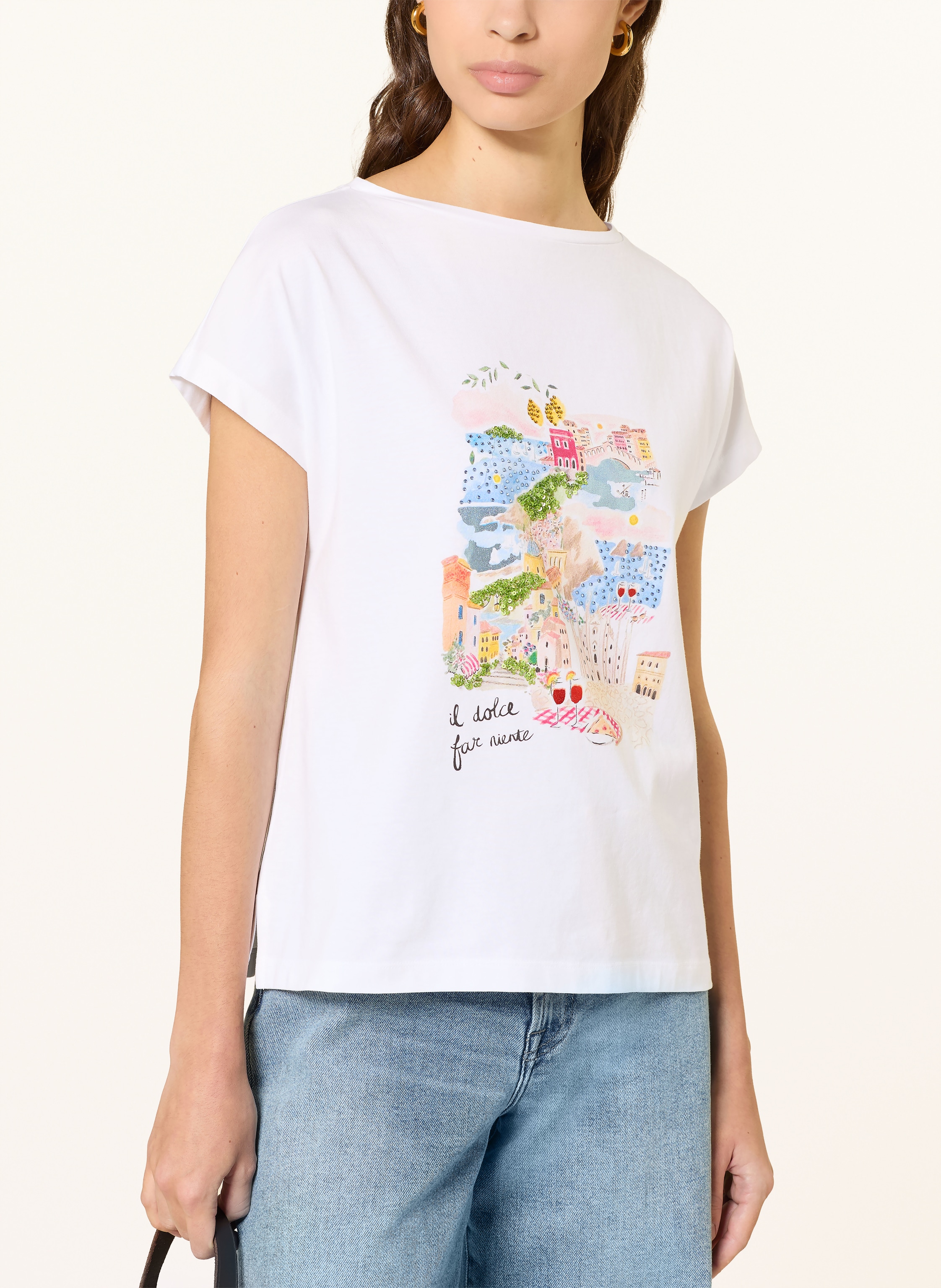 Thumbnail - Lilienfels T-Shirt Mit Schmucksteinen Und Pailletten weiss