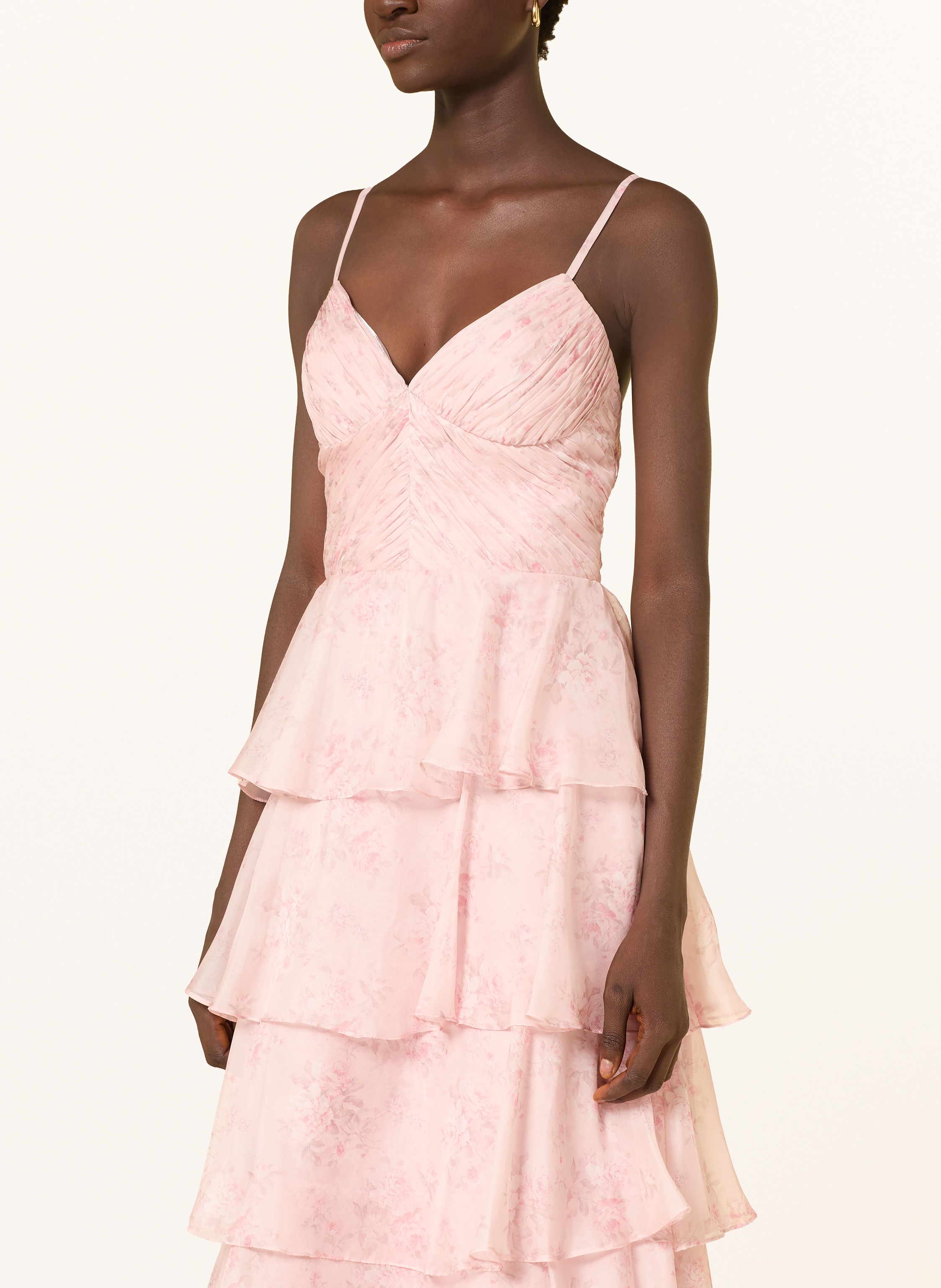 Thumbnail - Hey Kyla Abendkleid Mit Volants rosa