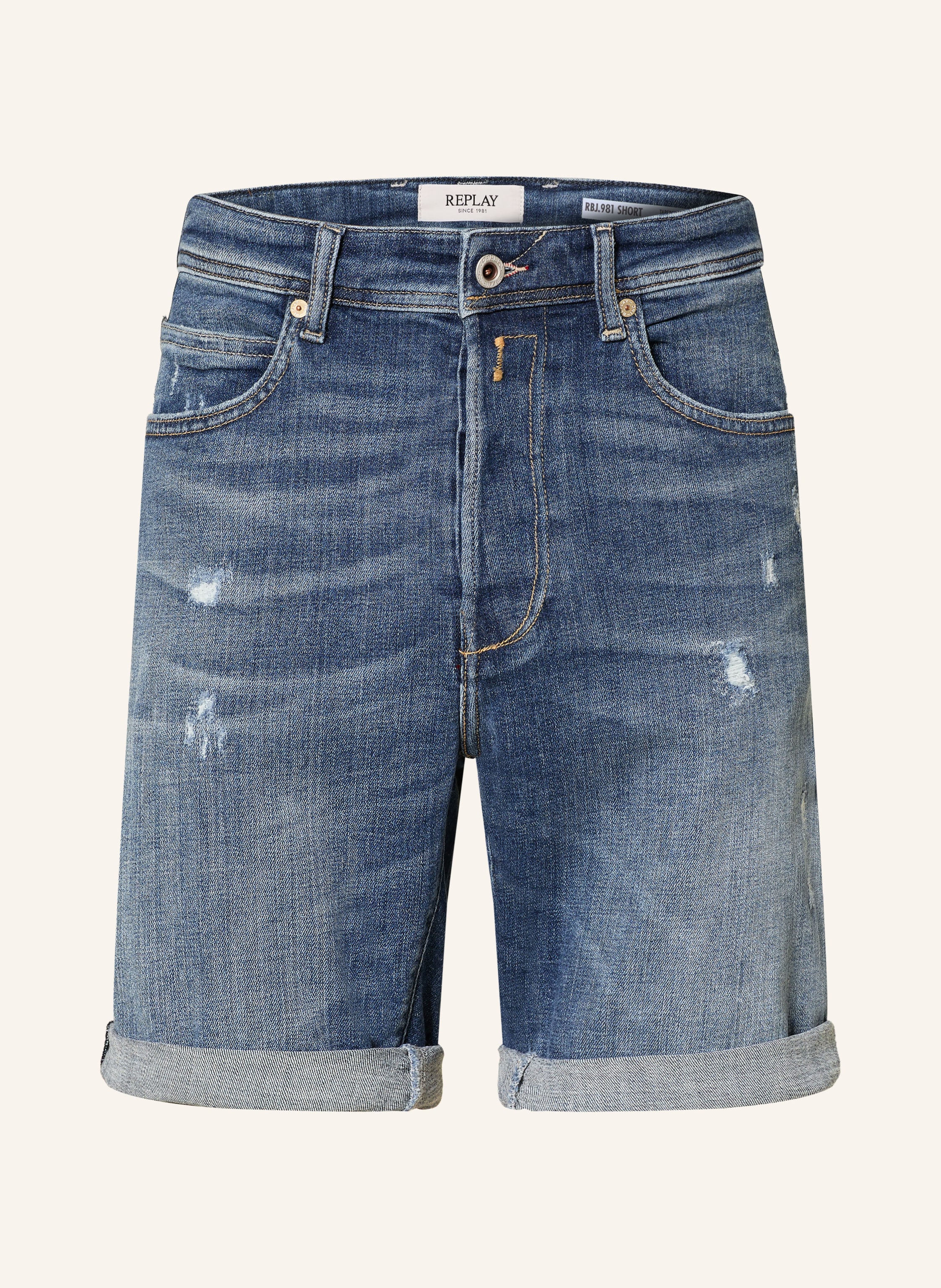 Replay Jeansshorts blau