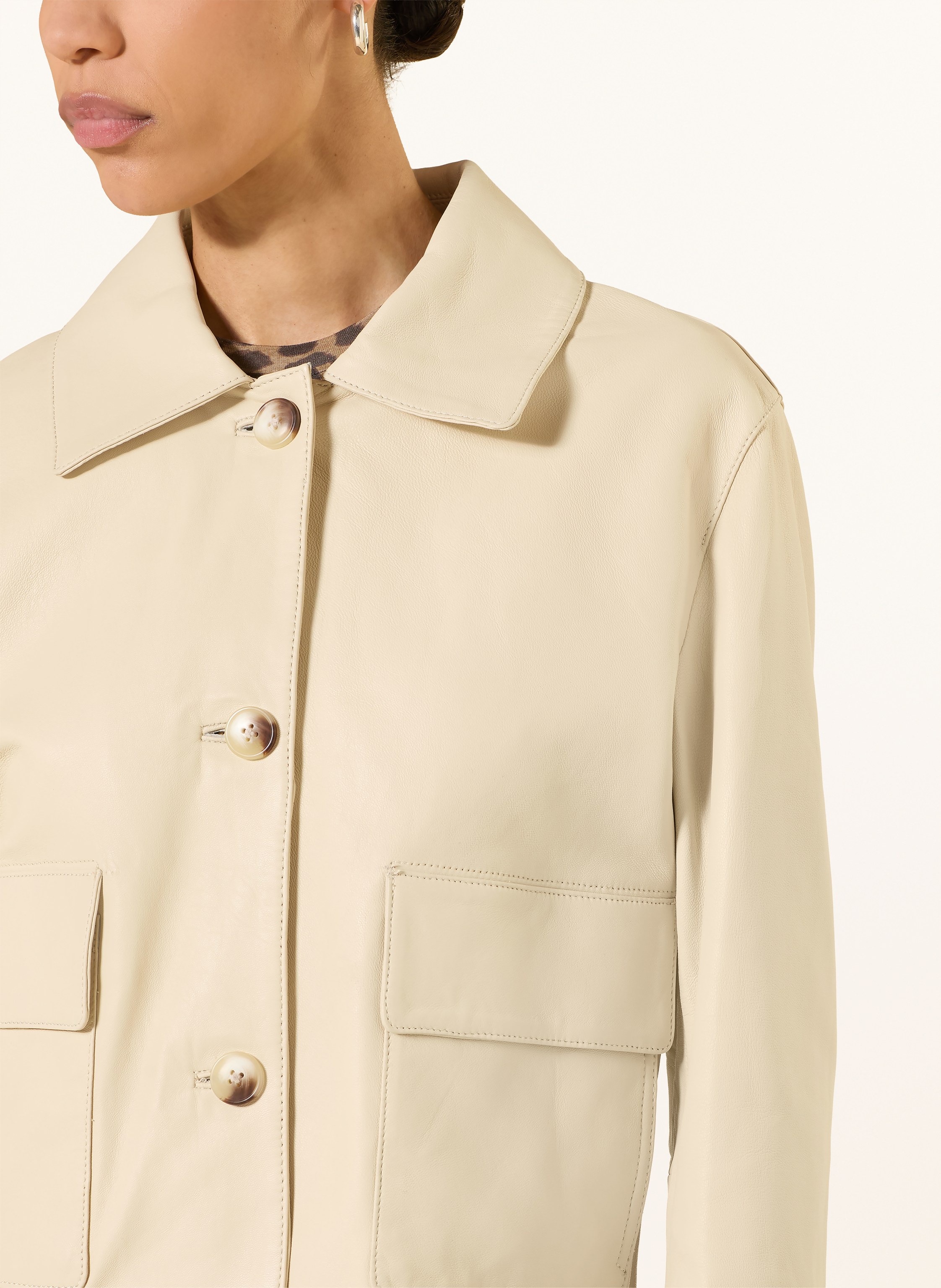 Thumbnail - Studio Ar Lederjacke Marley beige