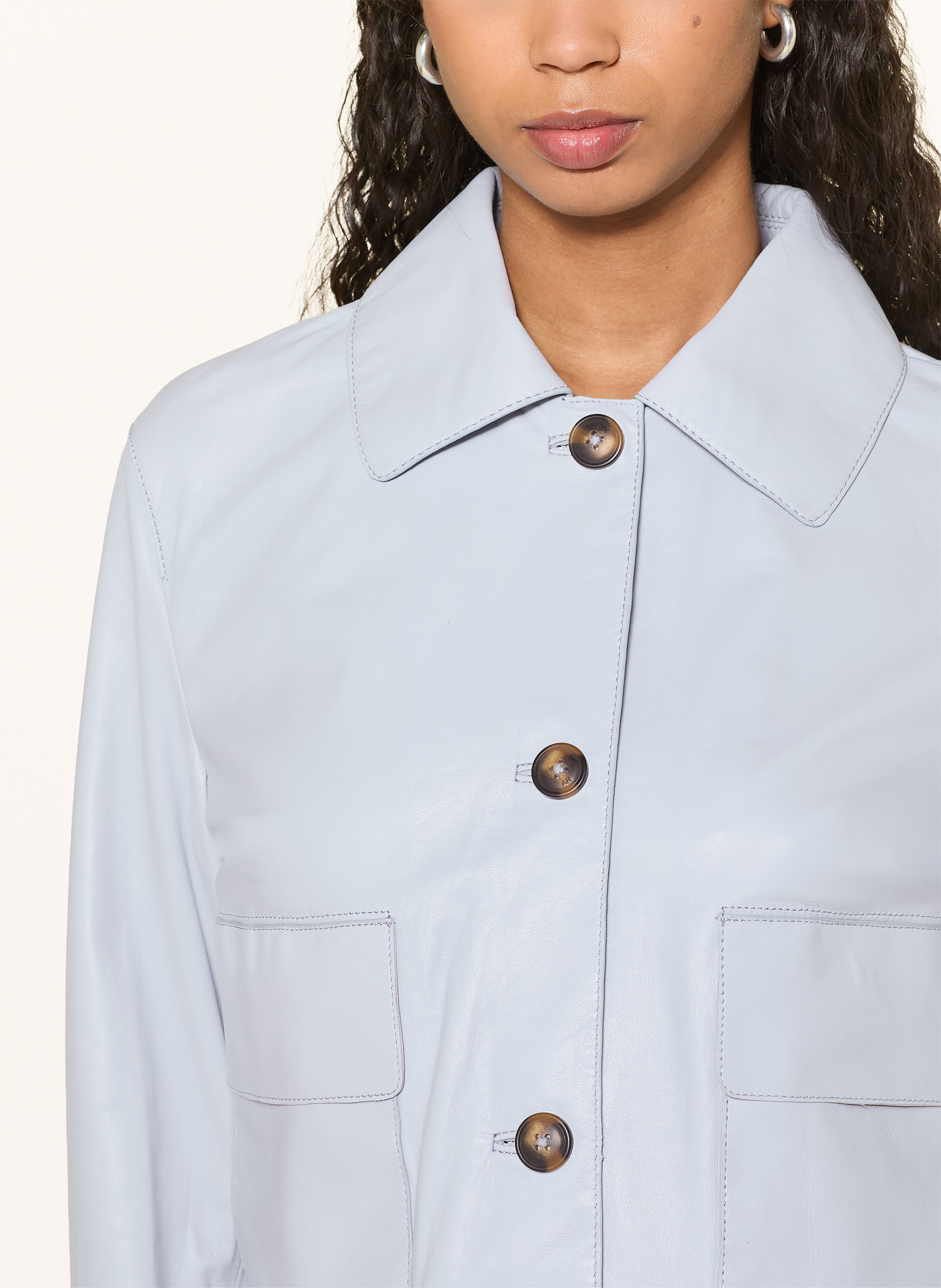 Thumbnail - Studio Ar Lederjacke Marley blau