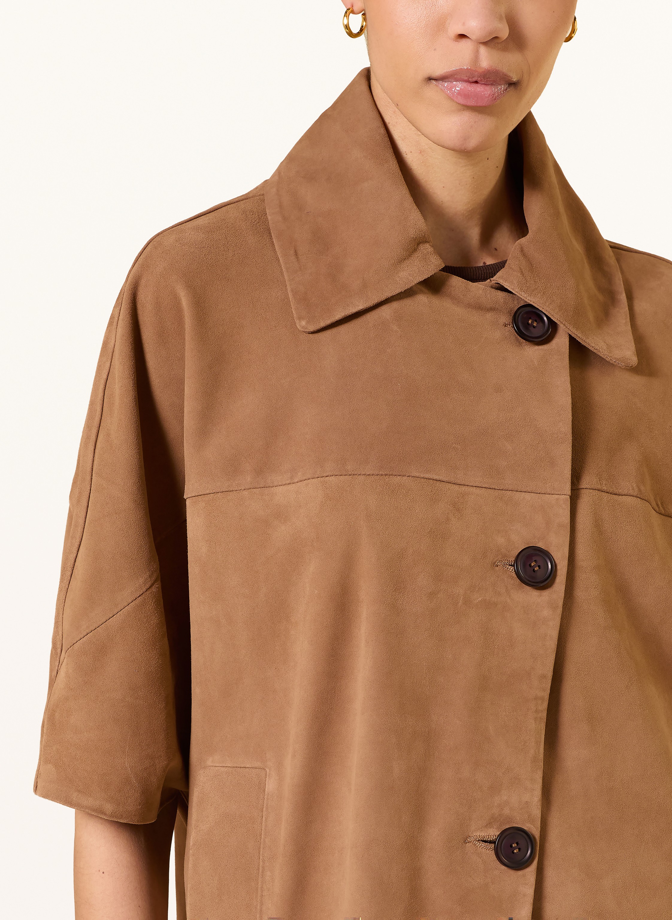 Thumbnail - Studio Ar Leder-Overjacket Clara braun