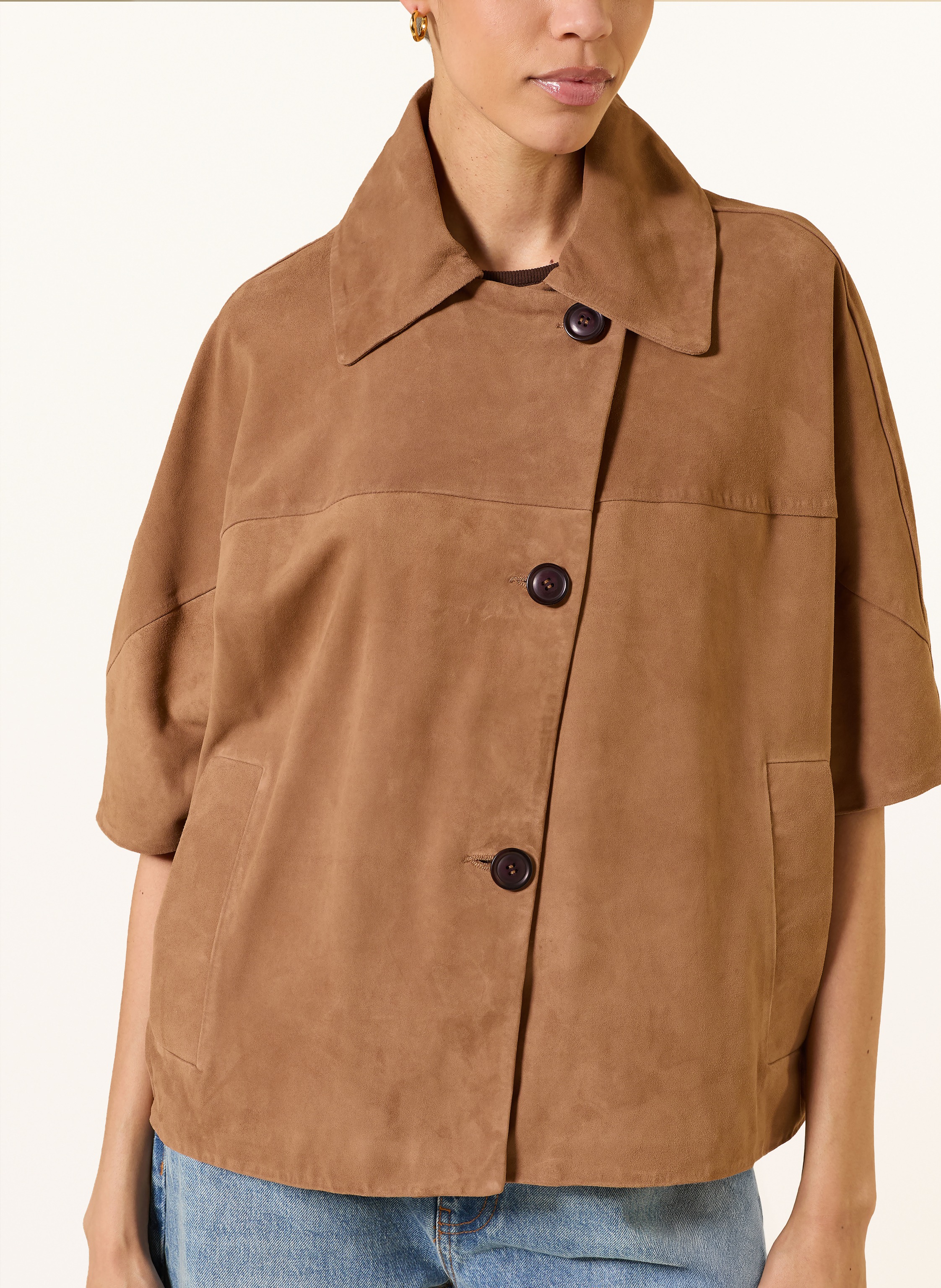 Thumbnail - Studio Ar Leder-Overjacket Clara braun