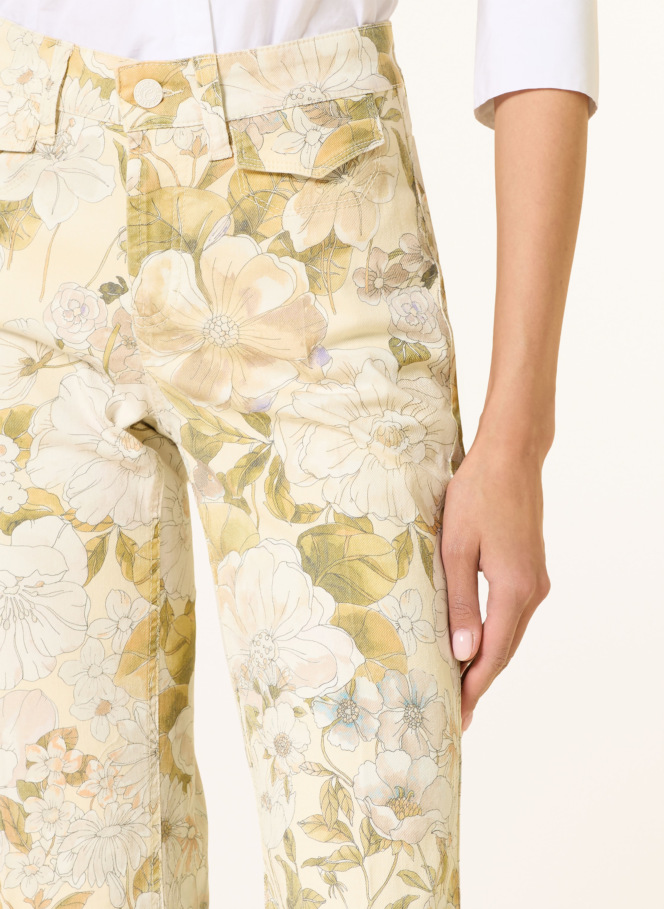 Thumbnail - Cambio Bootcut-Hose Fabienne beige