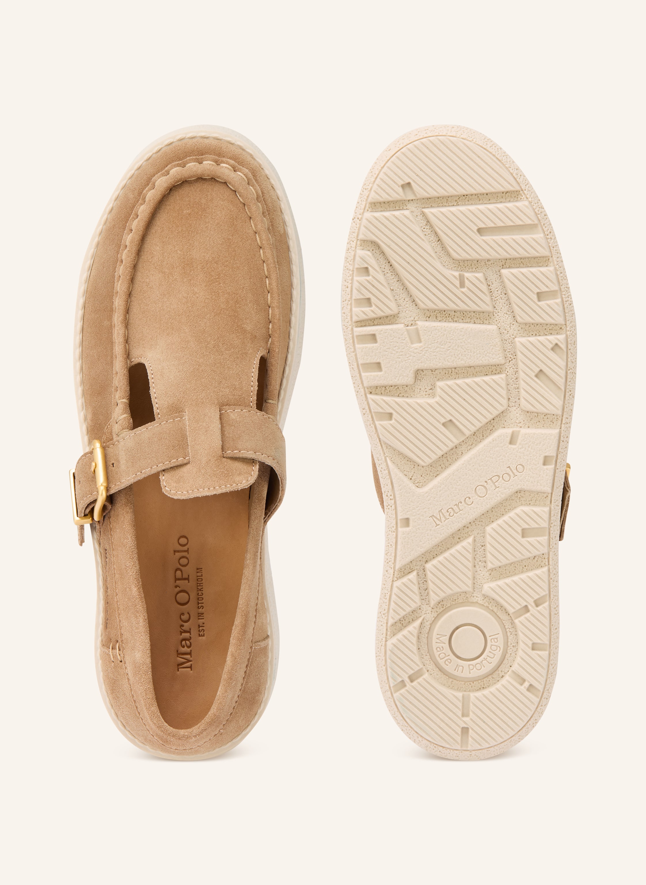 Thumbnail - Marc O'polo Plateau-Loafer beige