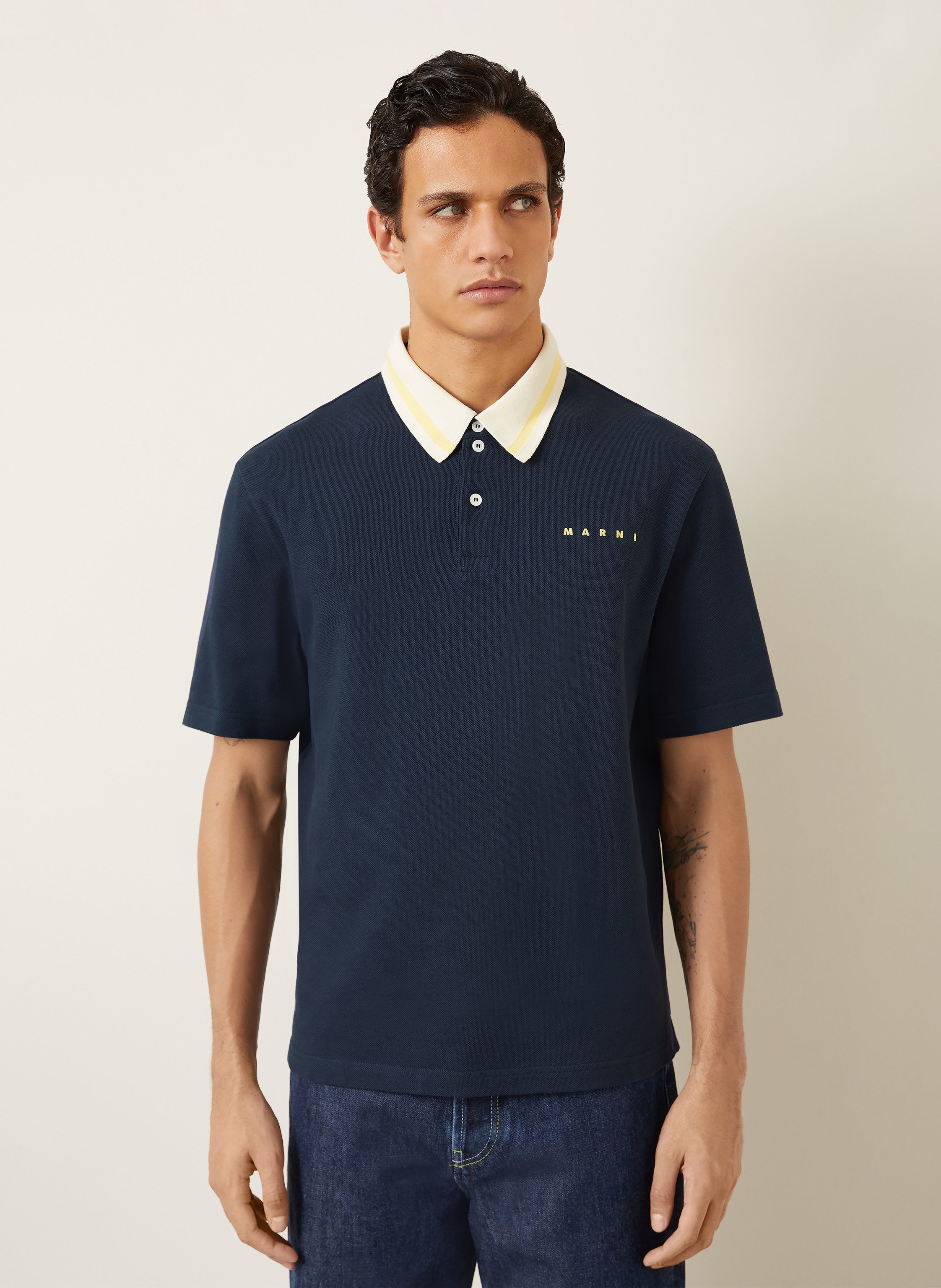 Thumbnail - Marni Piqué-Poloshirt blau