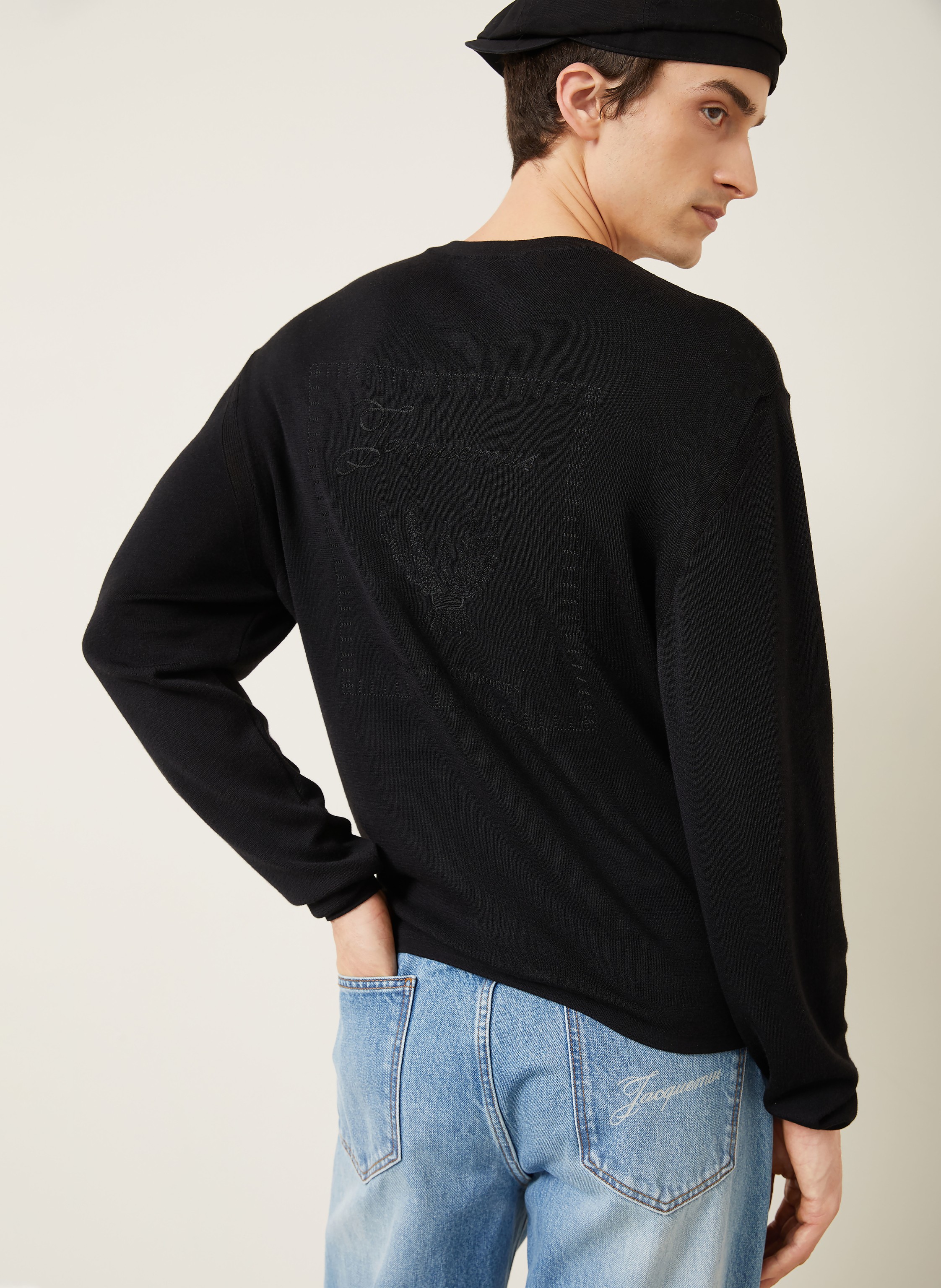 Thumbnail - Jacquemus Pullover La Maille Romarin Aus Merinowolle schwarz