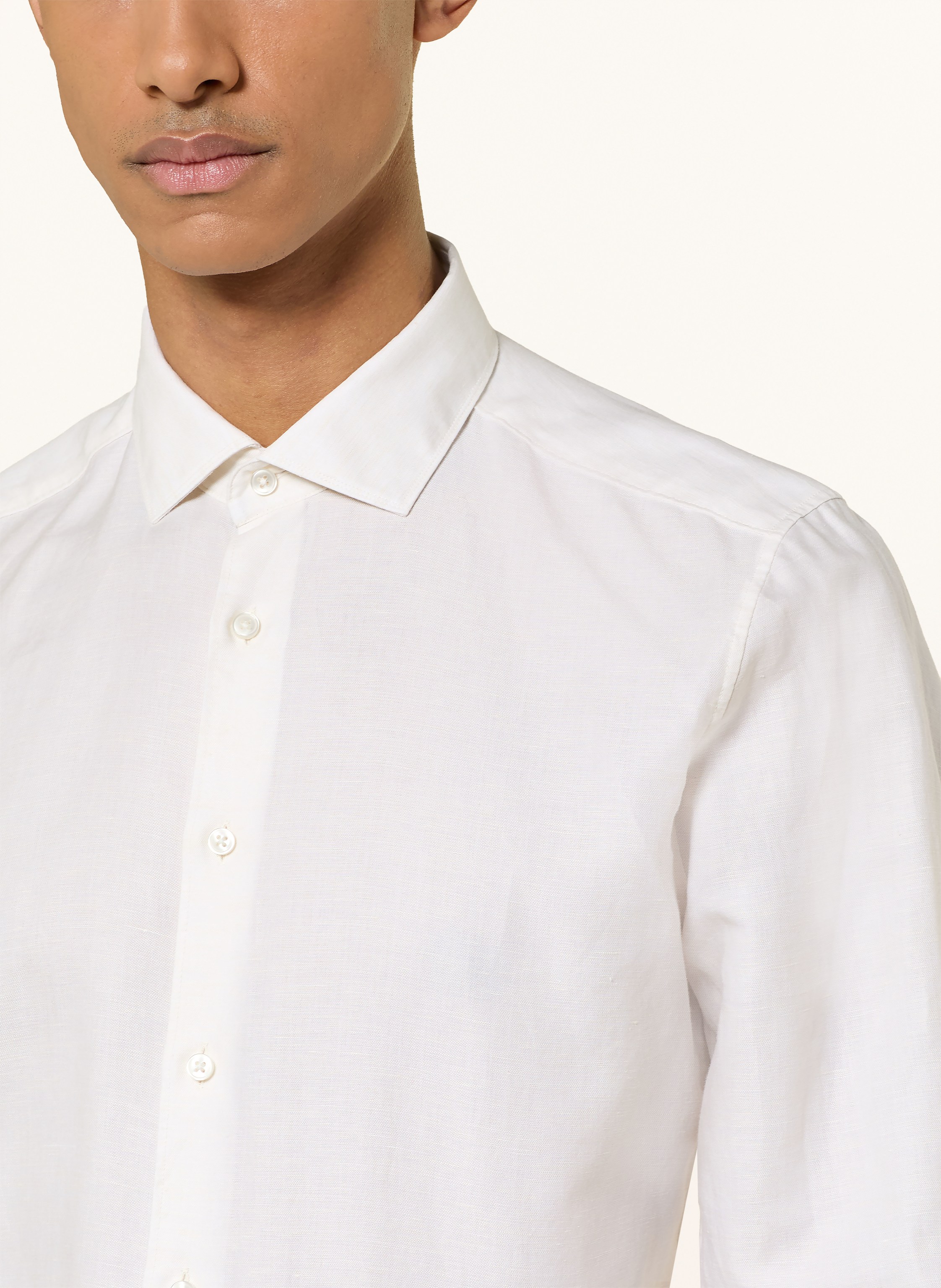 Thumbnail - Olymp Hemd Level Five Body Fit Mit Leinen beige