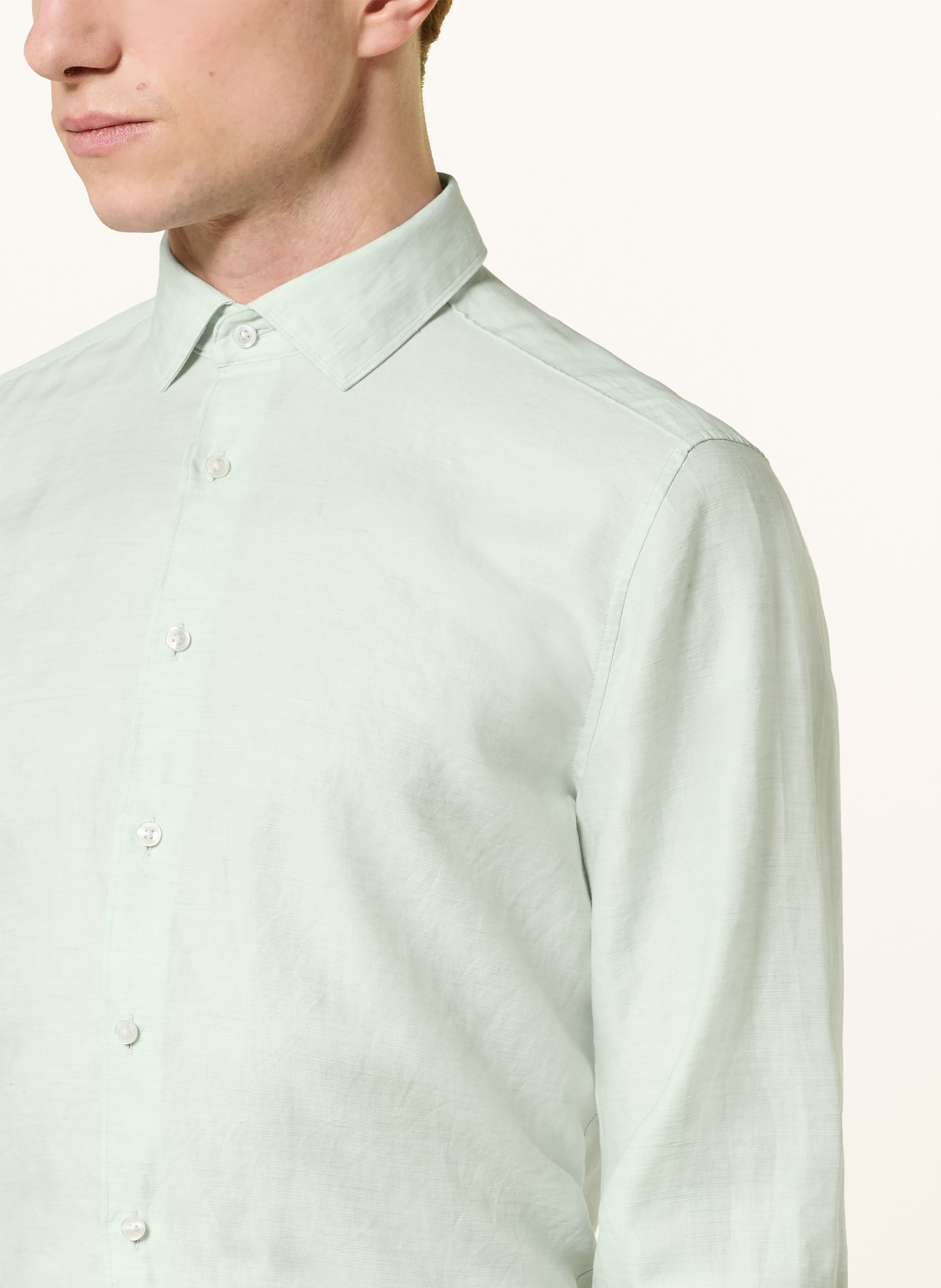 Thumbnail - Olymp Hemd Level Five Body Fit Mit Leinen gruen