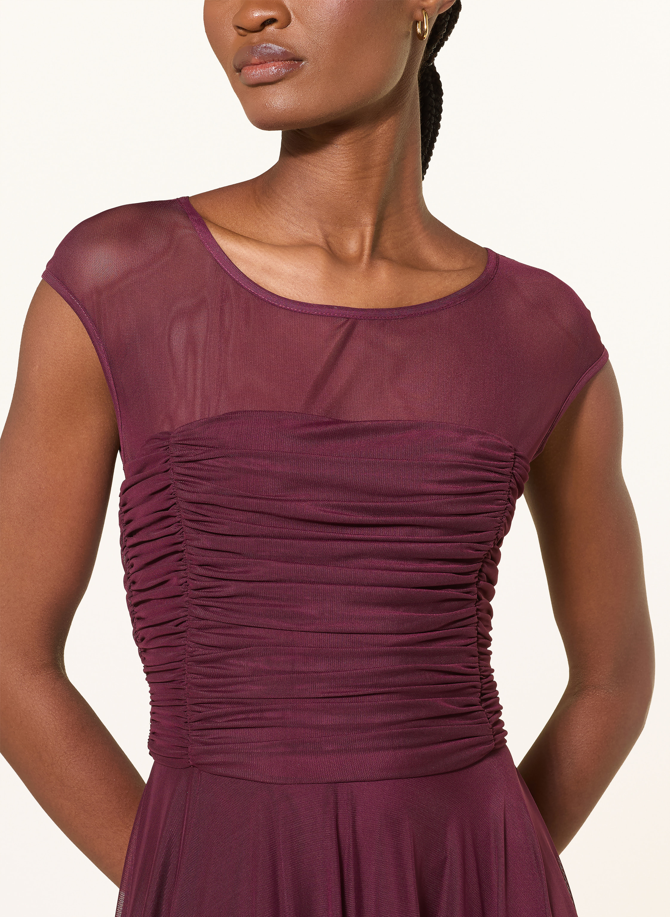 Thumbnail - Swing Cocktailkleid Aus Mesh rot