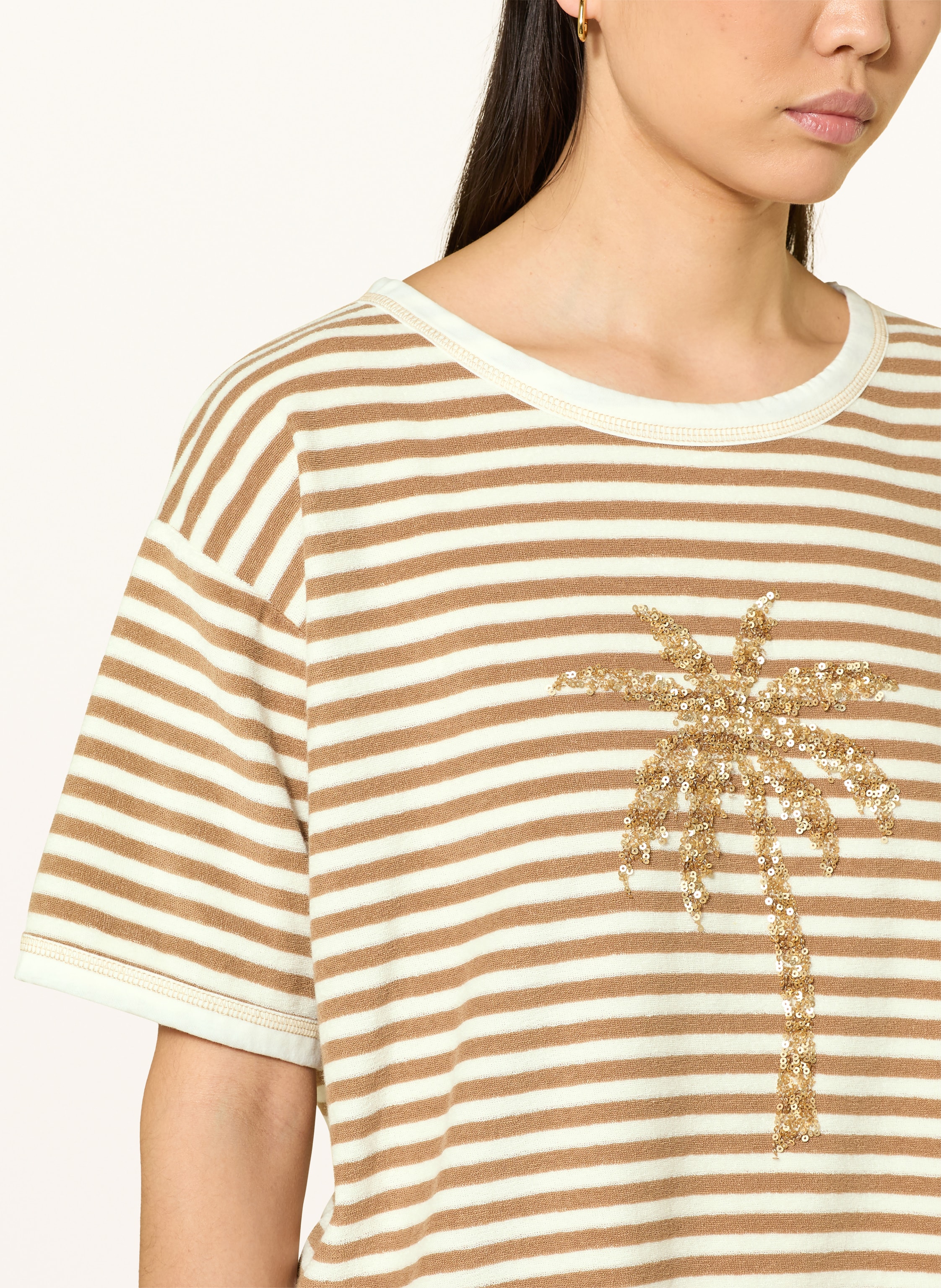 Thumbnail - Grace T-Shirt Aus Frottee Mit Pailletten braun