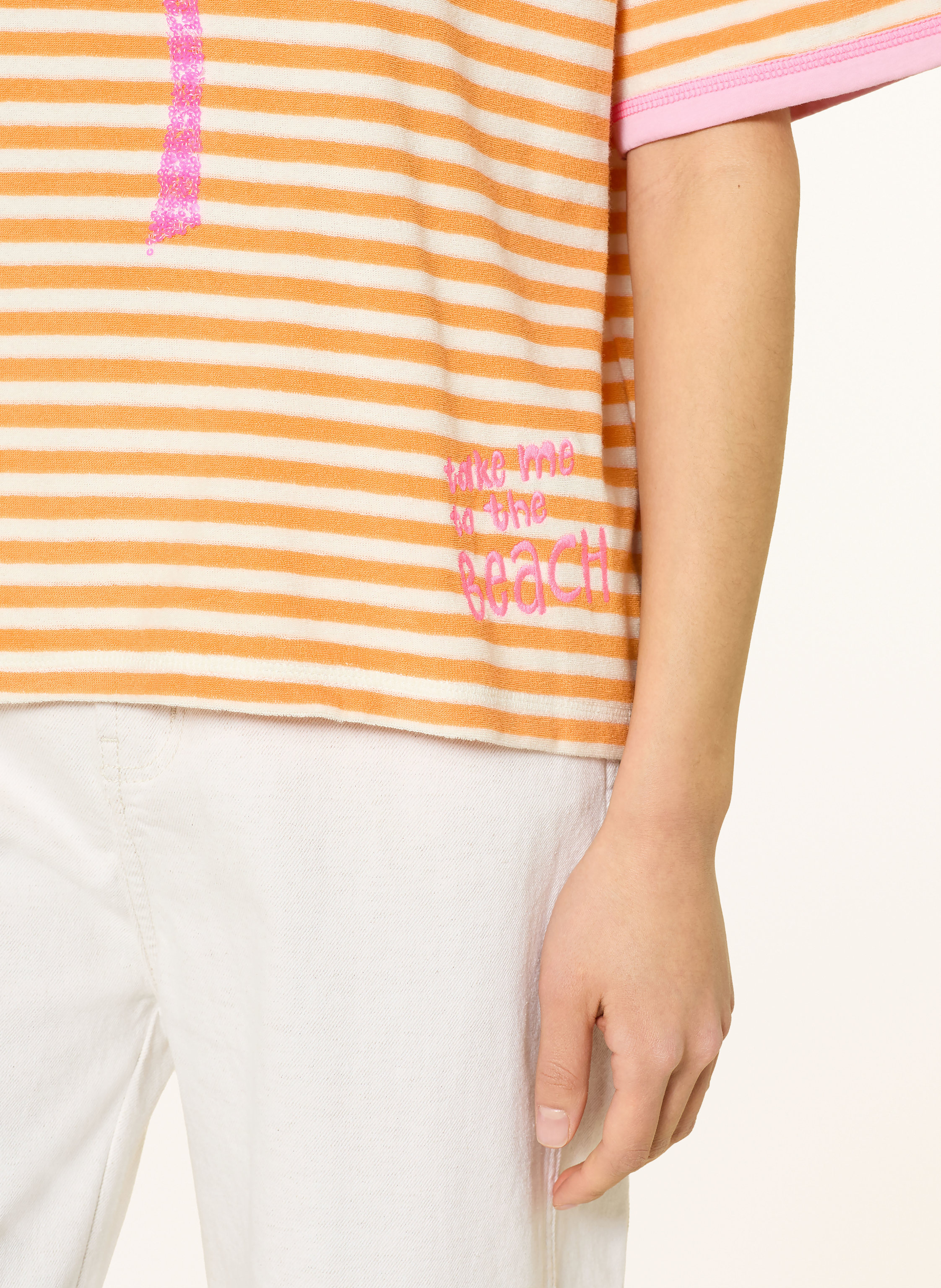 Thumbnail - Grace T-Shirt Aus Frottee Mit Pailletten orange