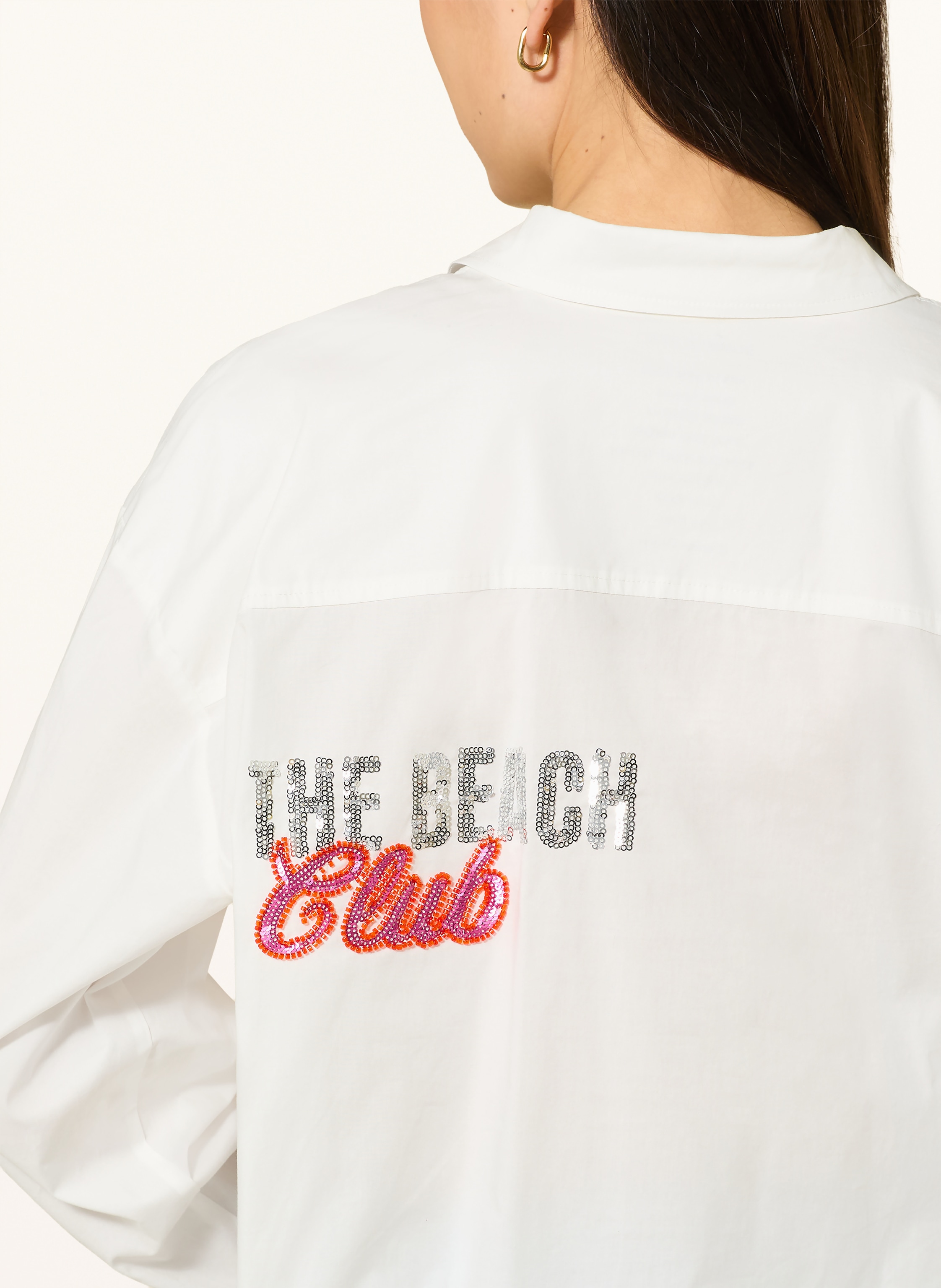 Thumbnail - Grace Hemdbluse Mit Pailletten Und Schmuckstein weiss