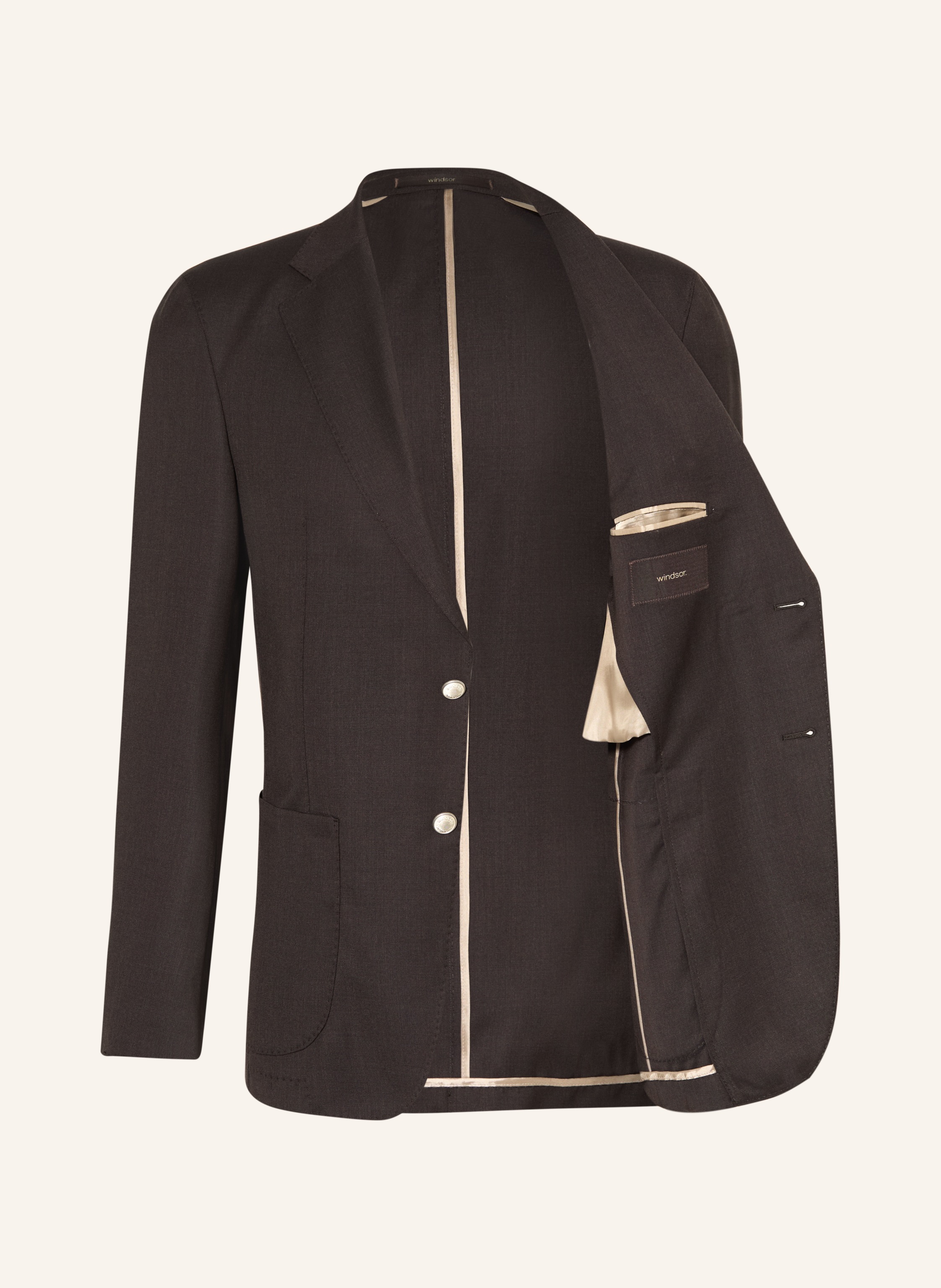 Thumbnail - Windsor. Anzugsakko Giornos Shaped Fit braun