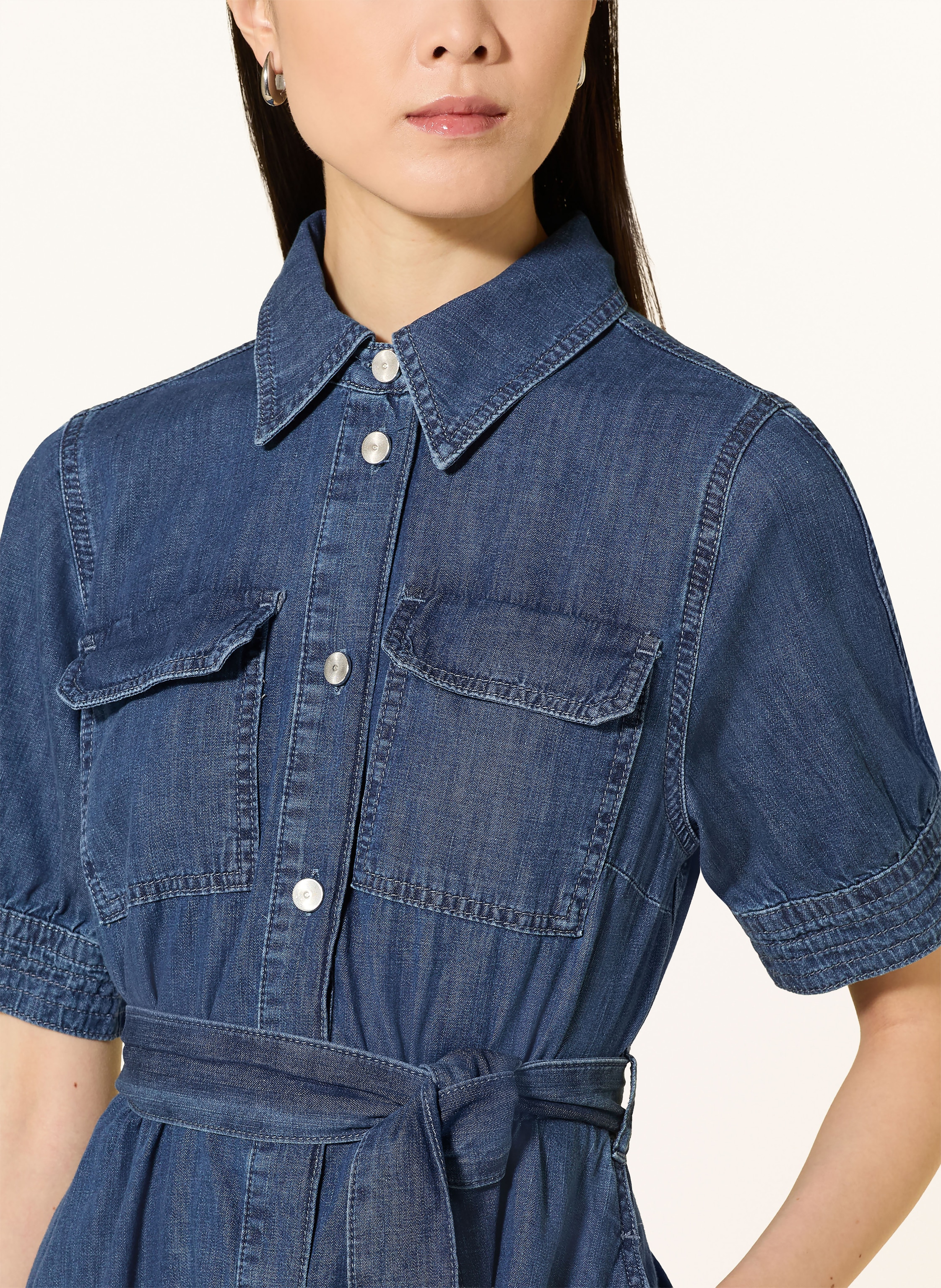 Thumbnail - More & More Hemdblusenkleid In Jeansoptik blau