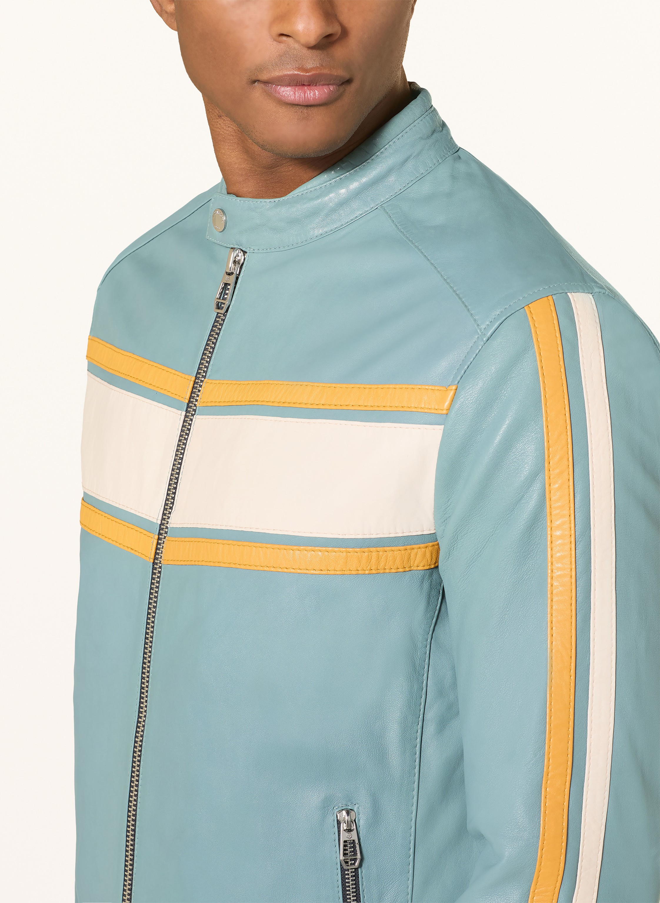 Thumbnail - Milestone Lederjacke Mslambert blau