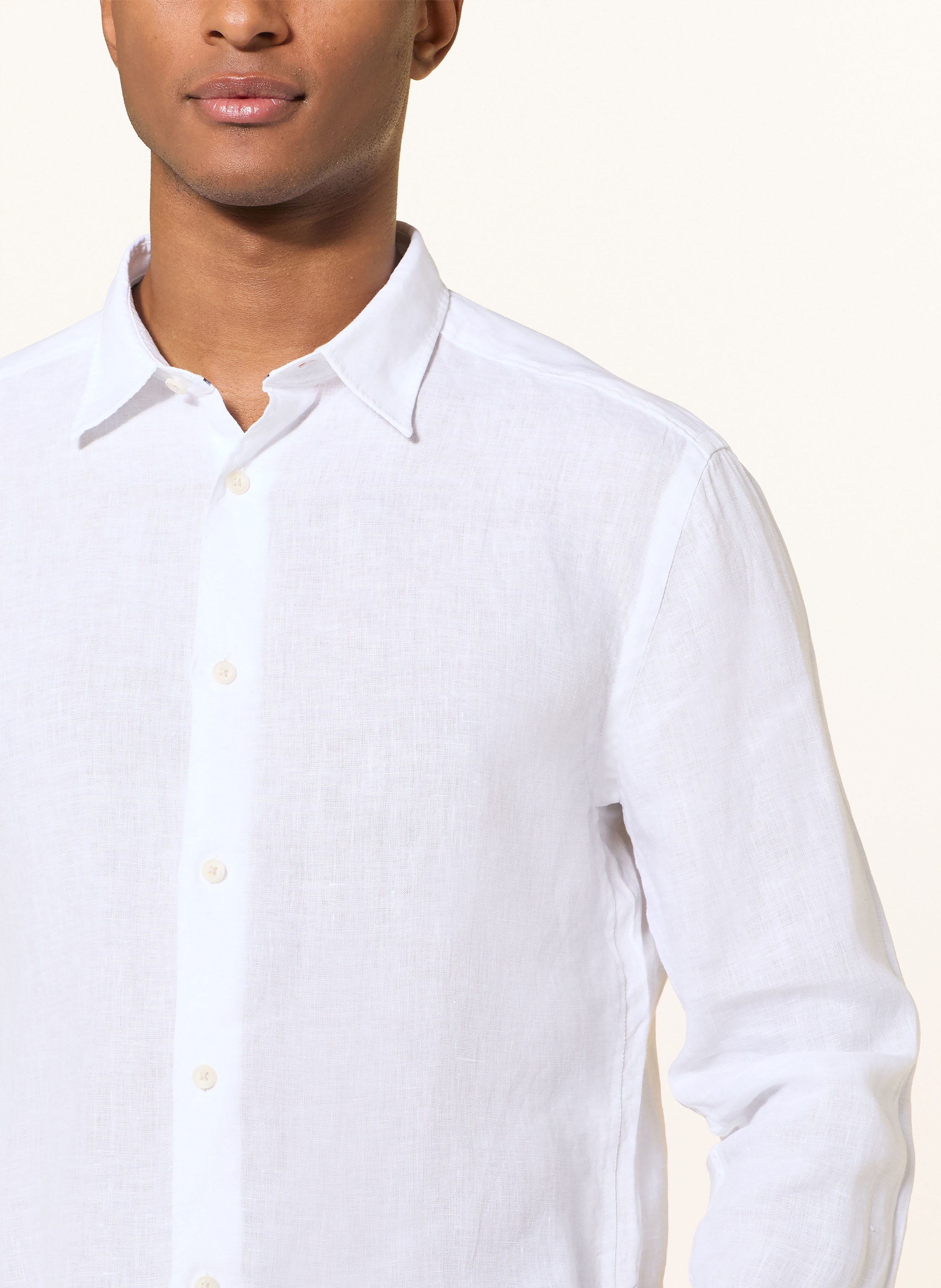 Thumbnail - Olymp Leinenhemd Regular Fit weiss