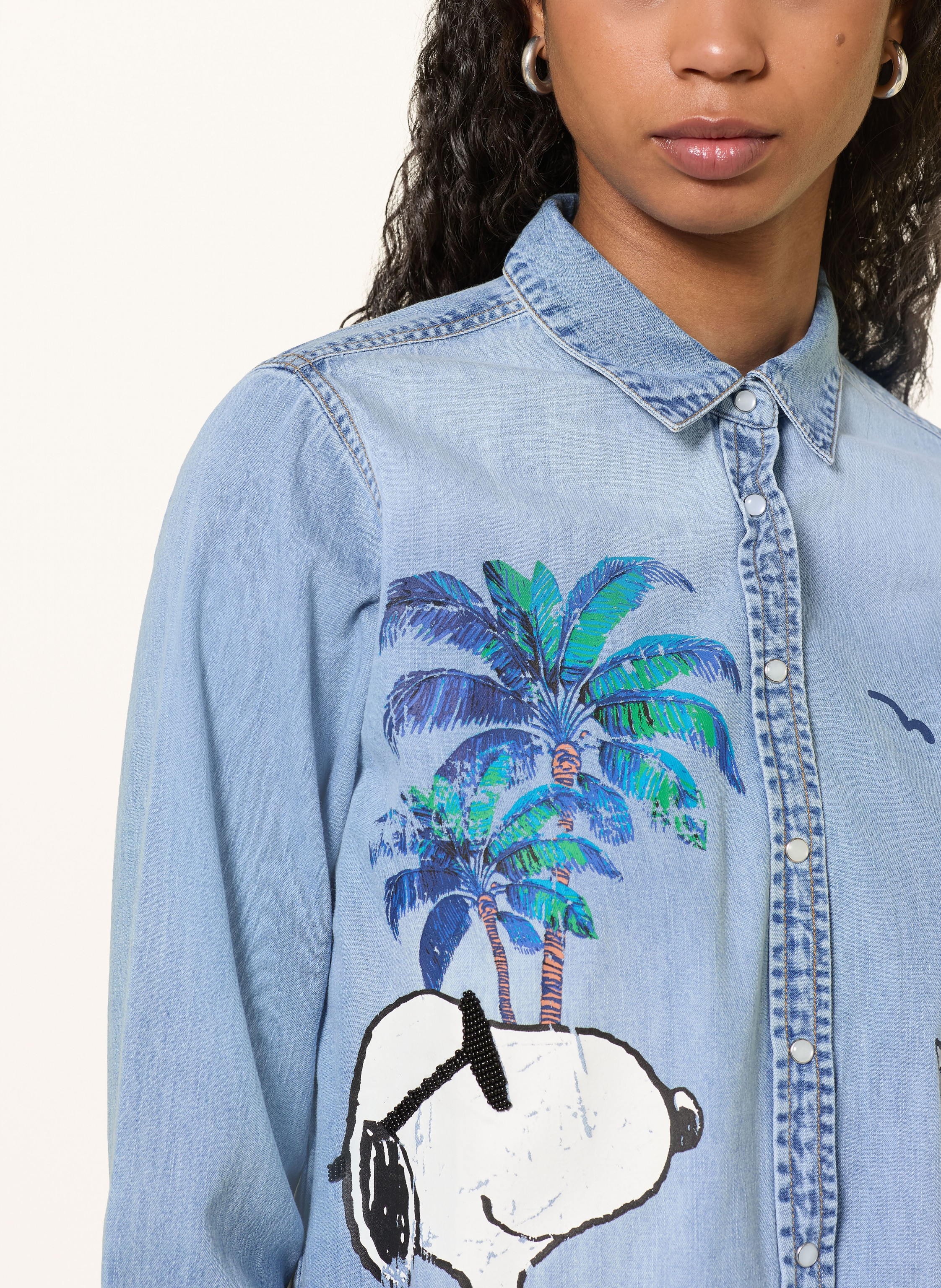 Thumbnail - Princess Goes Hollywood Jeansbluse Mit Schmuckperlen blau