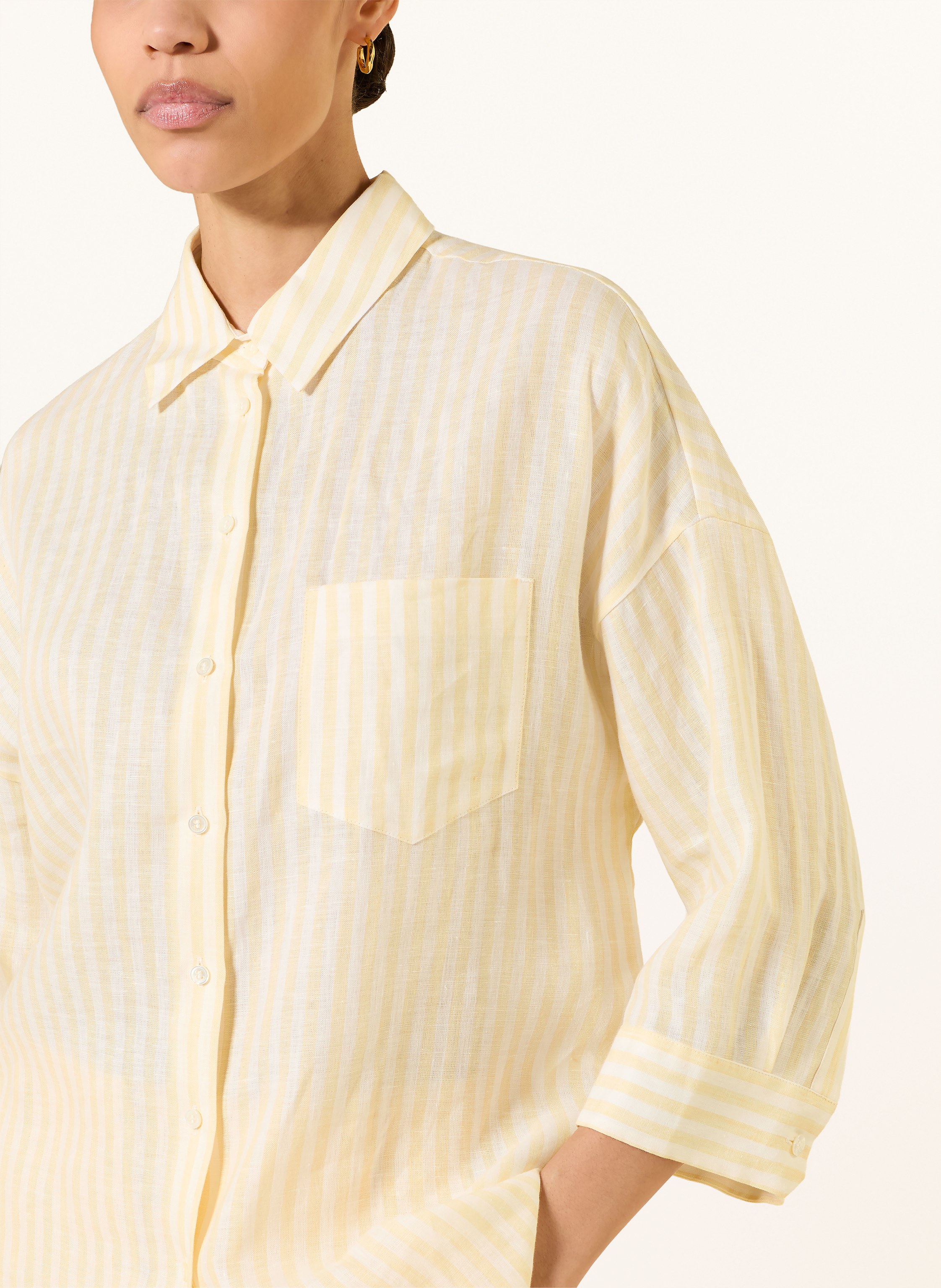 Thumbnail - Weekend Max Mara Hemdbluse Panetto Aus Leinen Mit 3/4-Arm gelb