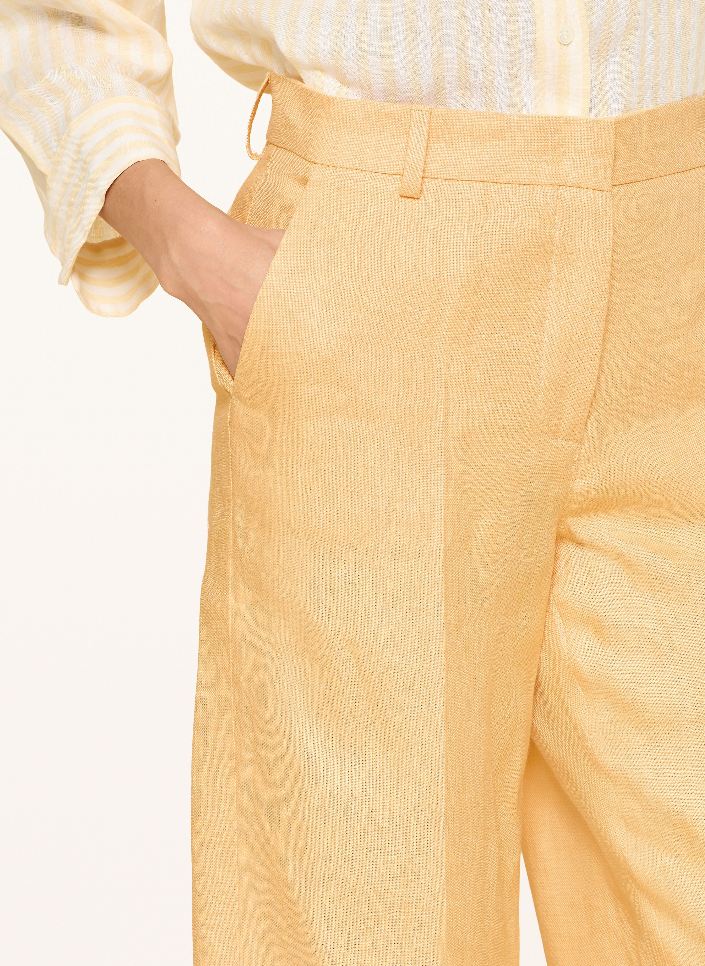 Thumbnail - Weekend Max Mara Marlenehose Malizia Aus Leinen gelb