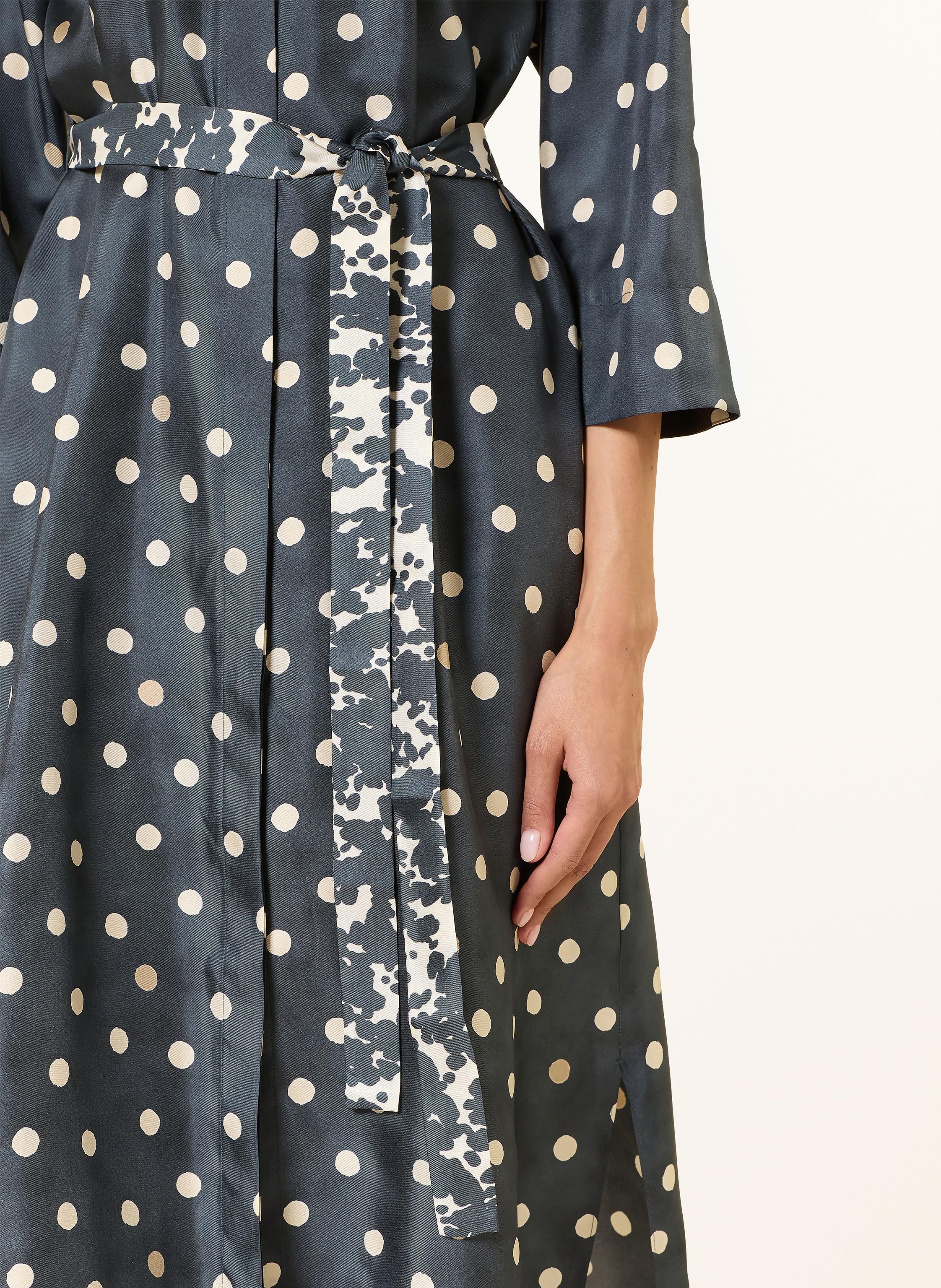 Thumbnail - S Max Mara Hemdblusenkleid Leva Aus Seide Mit 3/4-Arm blau